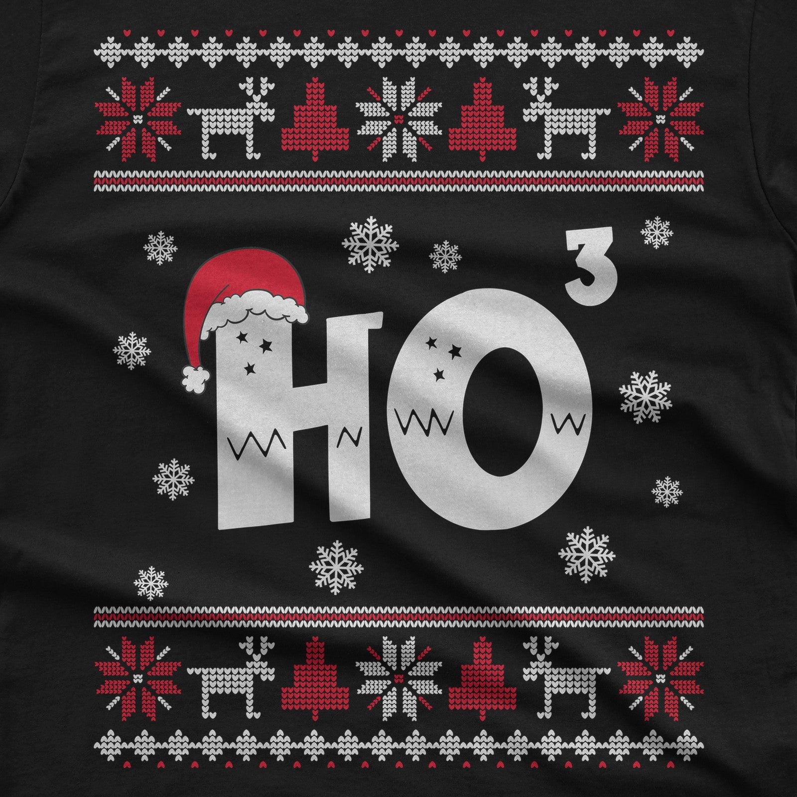 Ho Cubed Ho Ho Ho Christmas T-Shirt design close-up