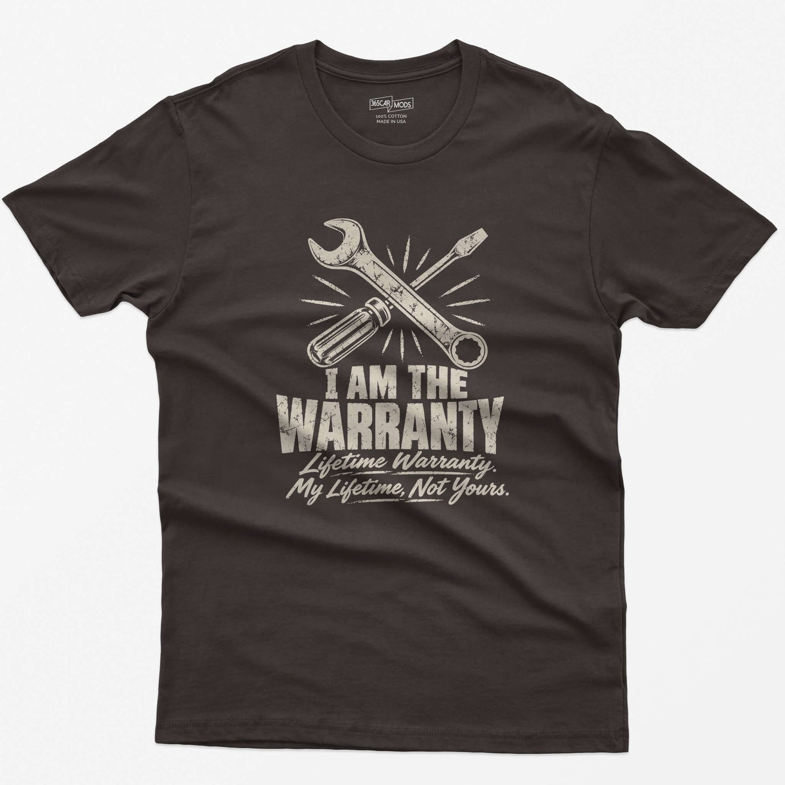 I Am the Warranty T-Shirt - Dark Chocolate