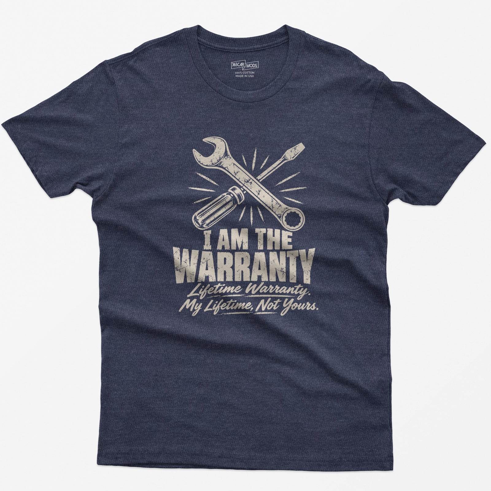 I Am the Warranty T-Shirt - Heather Navy