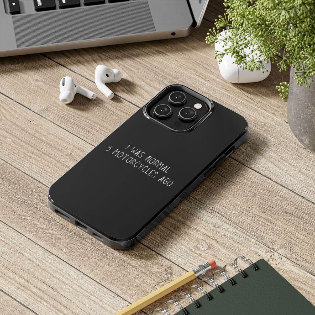I Was Normal 3 Motorcycles Ago tough phone case, lifestyle view
