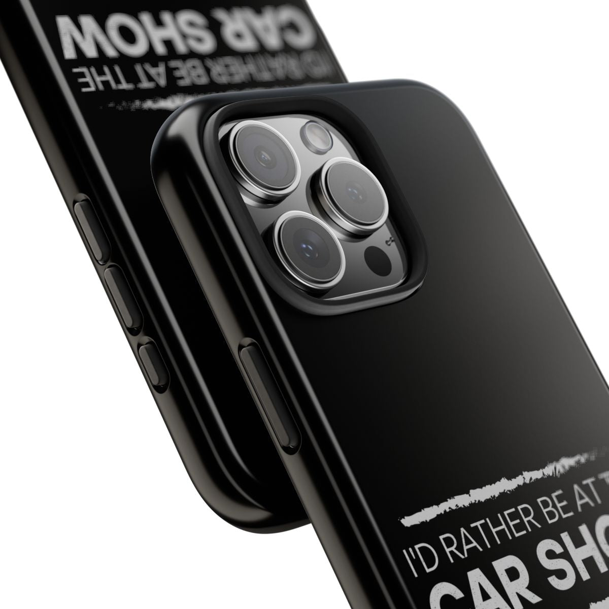 I'd Rather Be at the Car Show tough phone case, close-up of the print
