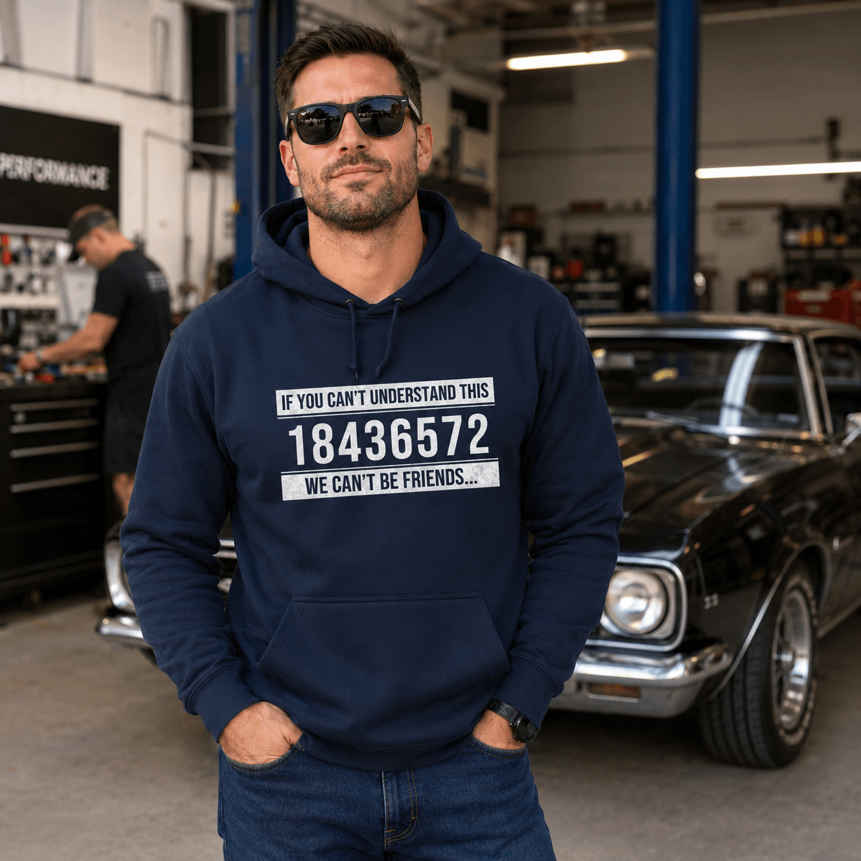 V8 Firing Order Hoodie - muscle car gearhead pullover