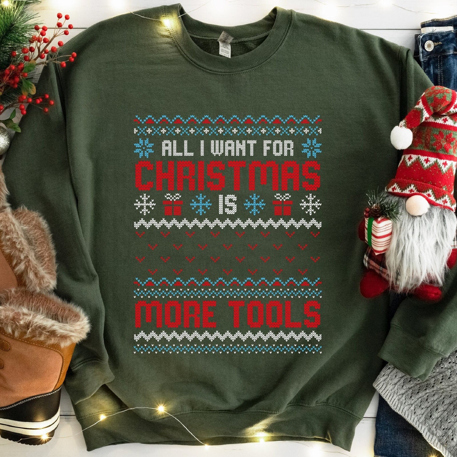 All I Want for Christmas Is More Tools Sweatshirt, view 5