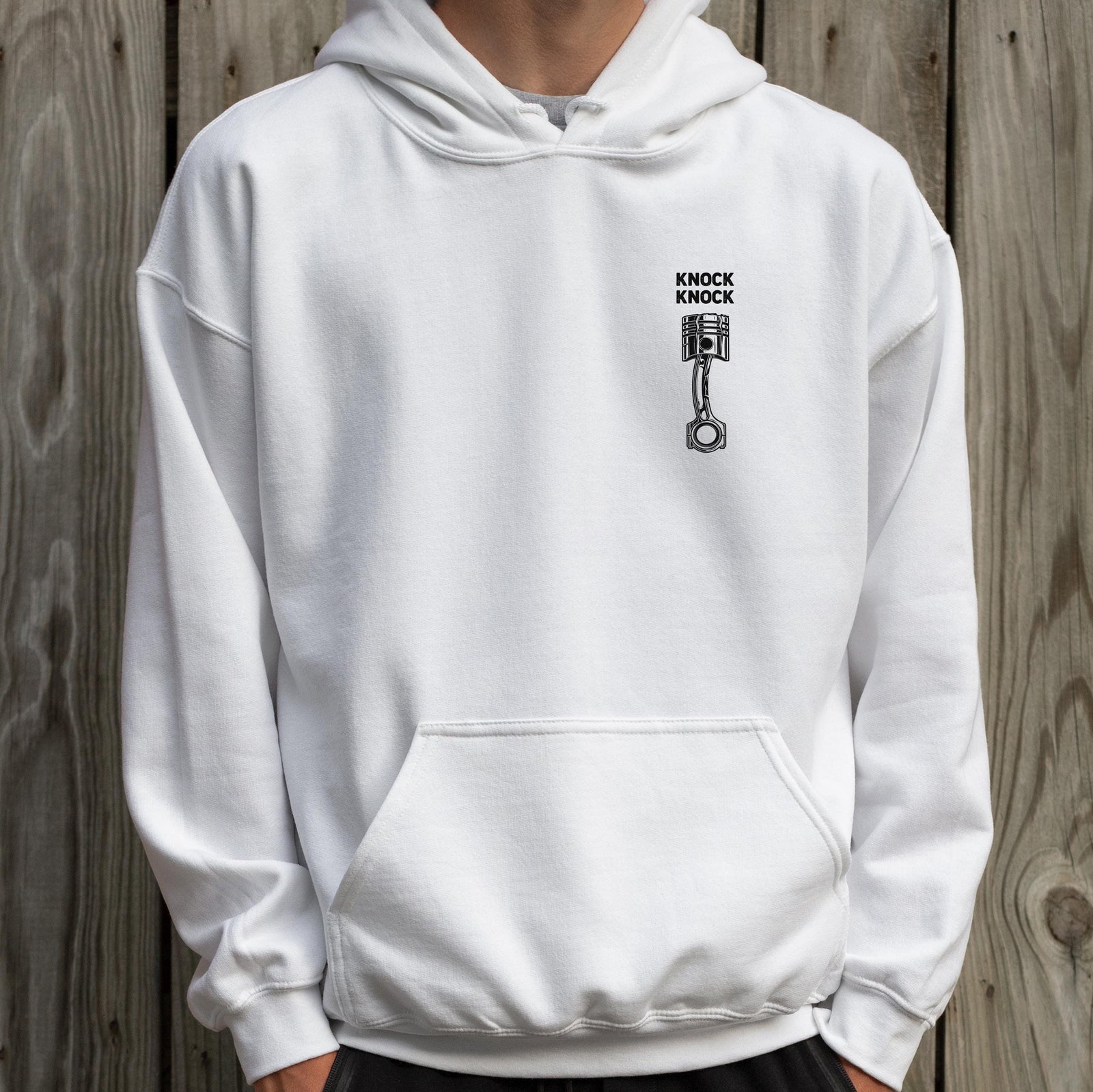 Knock Knock Piston hoodie - lifestyle photo