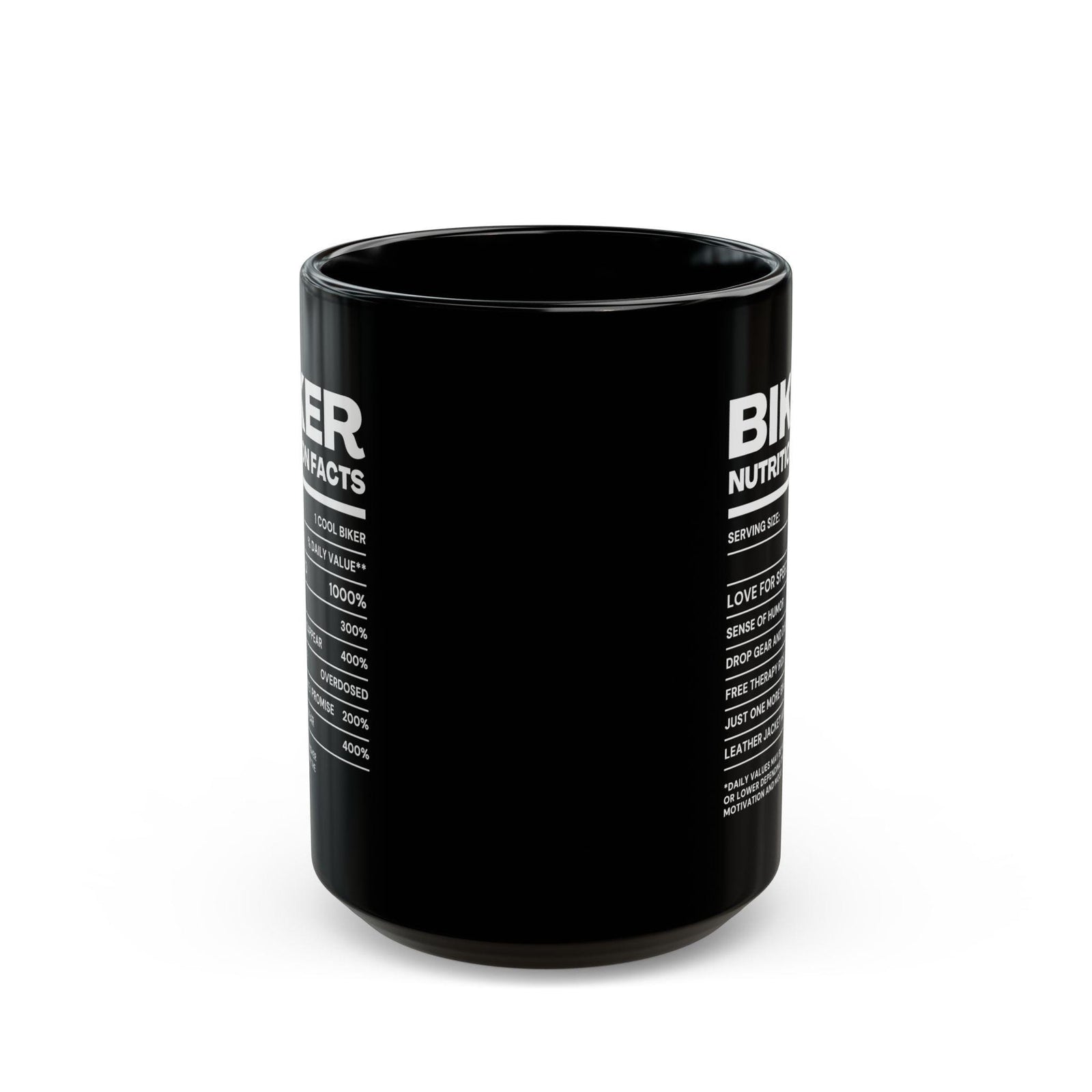 Biker Nutrition Facts Coffee Mug | Funny Motorcycle Rider Gift