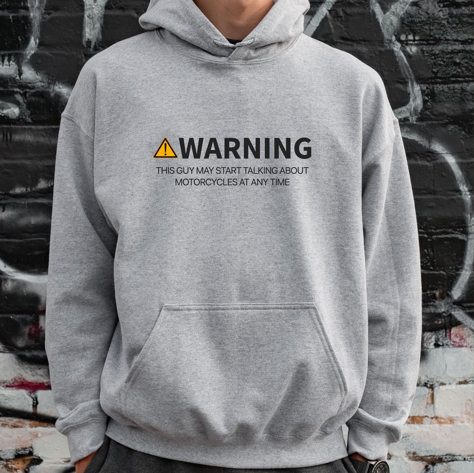 Warning May Start Talking About Motorcycles hoodie - lifestyle photo