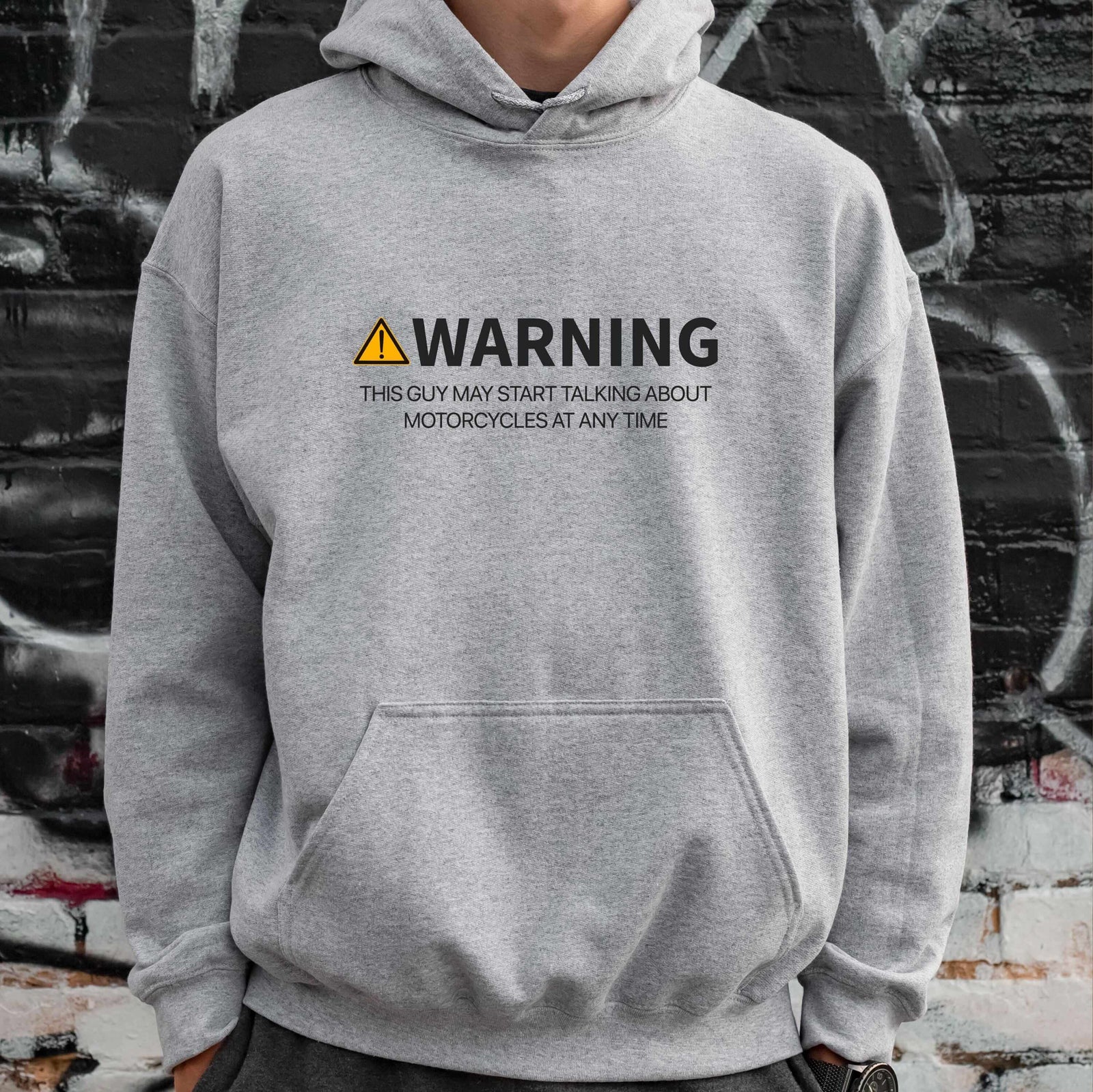 Warning May Start Talking About Motorcycles hoodie - lifestyle photo