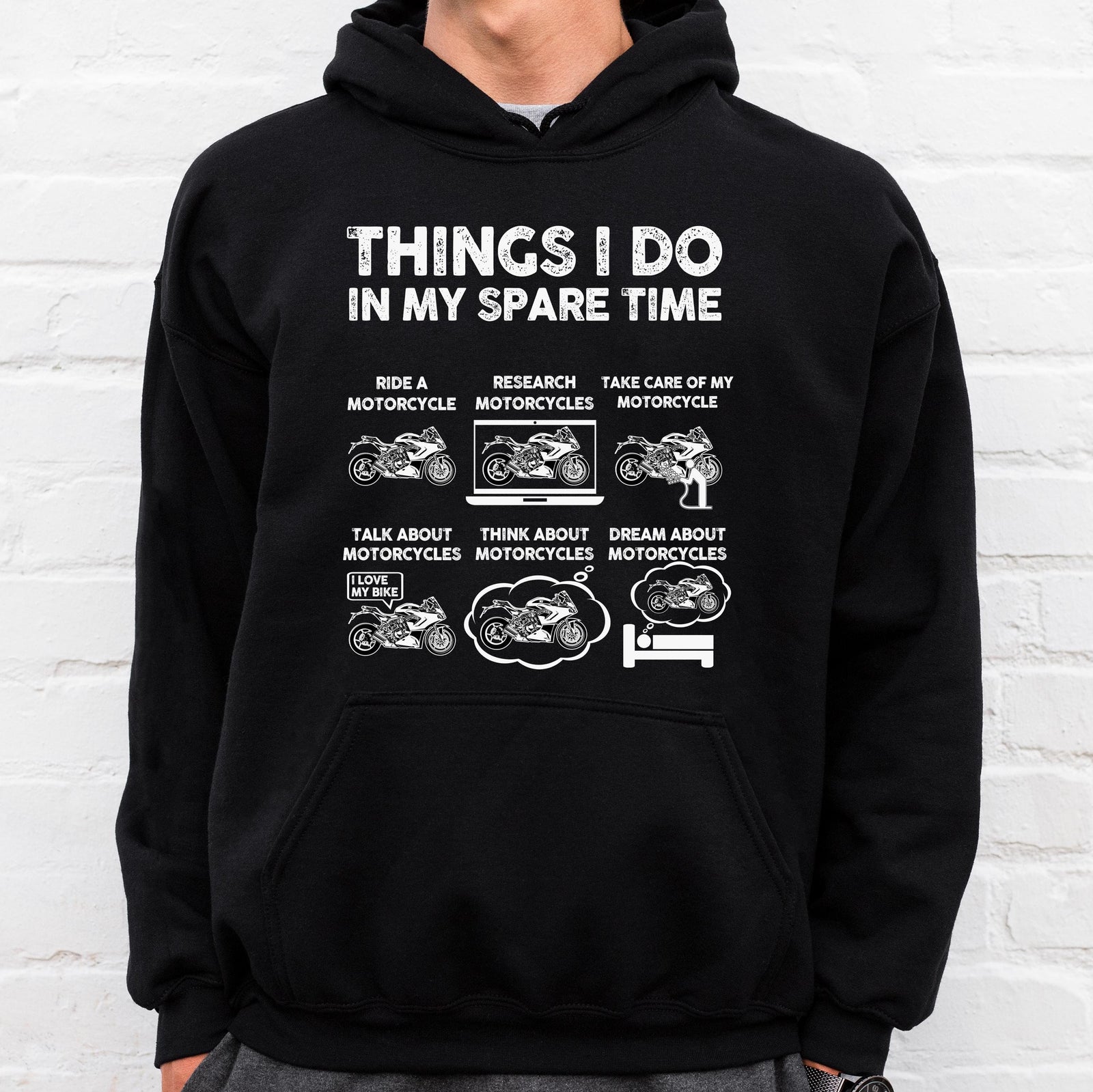 Things I Do In My Spare Time Motorcycle hoodie - lifestyle photo