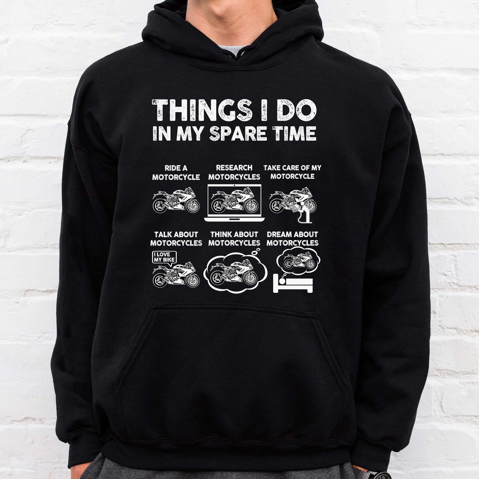 Things I Do In My Spare Time Motorcycle hoodie - lifestyle photo