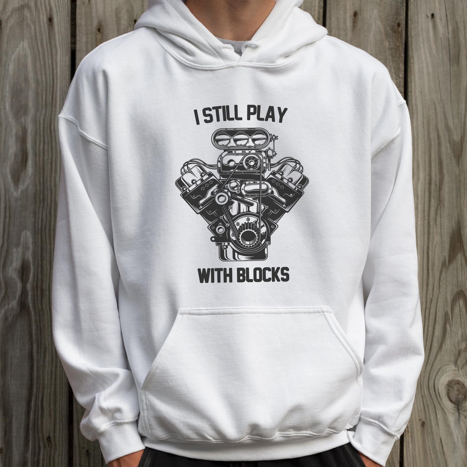 I Still Play With Blocks Funny Mechanic Car hoodie - lifestyle photo