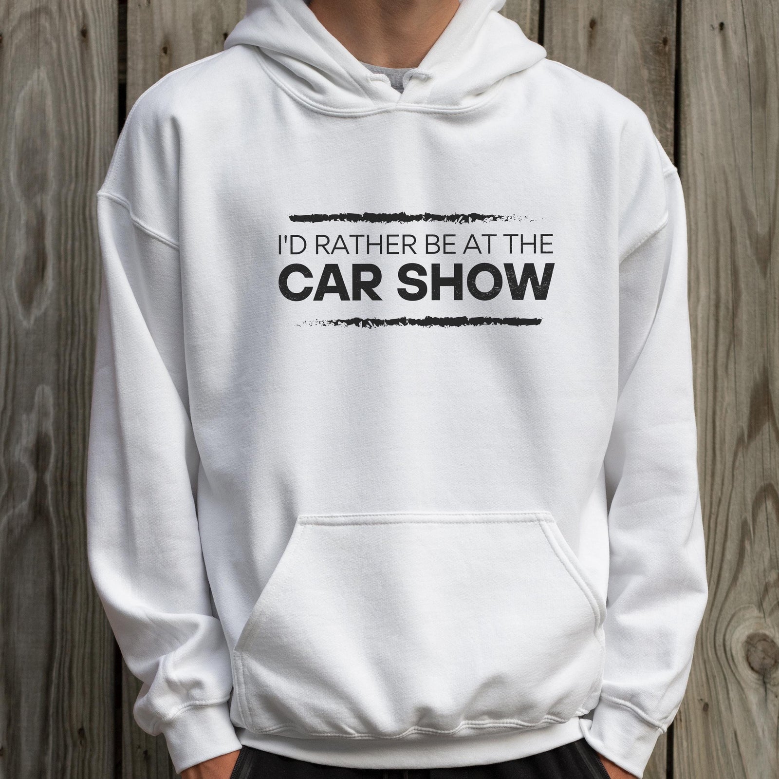 I'd Rather Be at the Car Show hoodie - lifestyle photo
