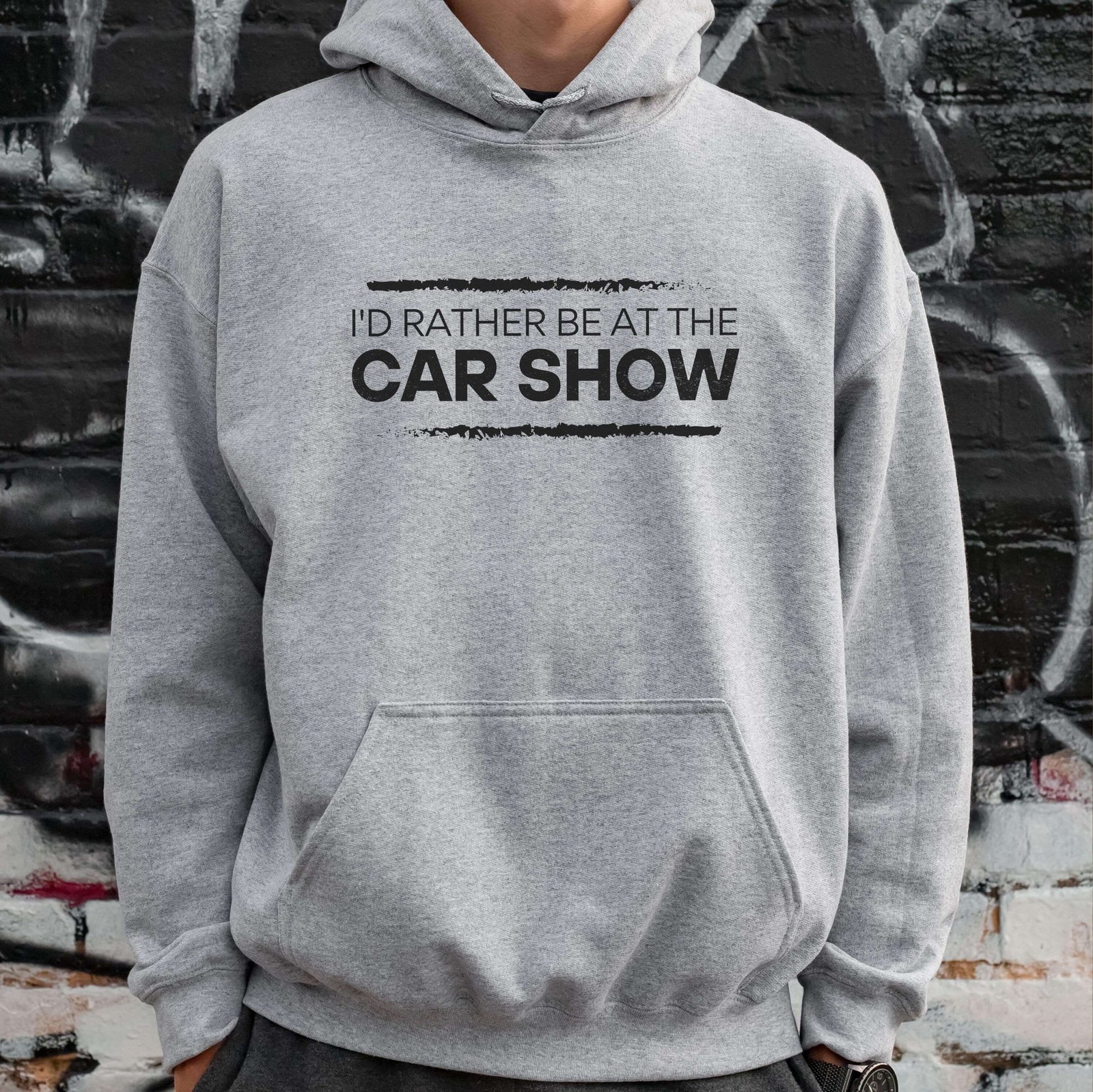 I'd Rather Be at the Car Show hoodie - lifestyle photo