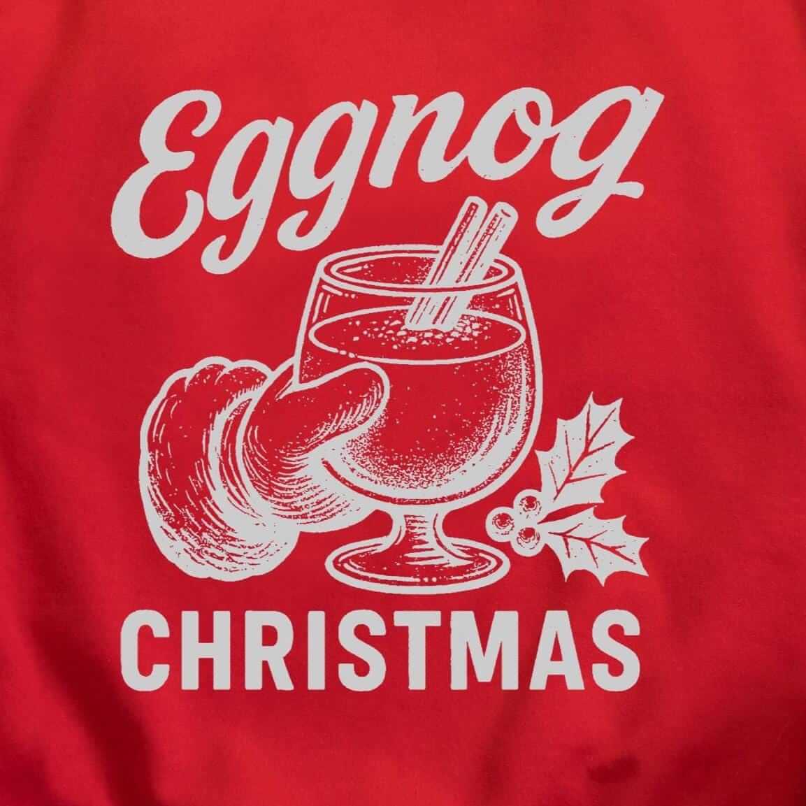 Eggnog Christmas Santa Sweatshirt design close-up