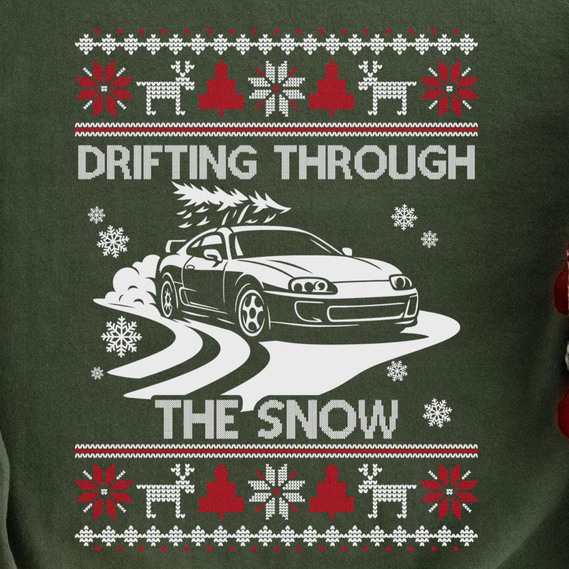 MKIV A80 Supra Christmas Drifting JDM Legend Crewneck Sweatshirt | Ugly Xmas Car Gift