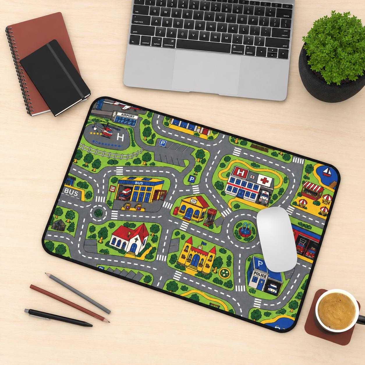 City Carpet Desk Mat | Retro 90s Gaming Mouse Pad