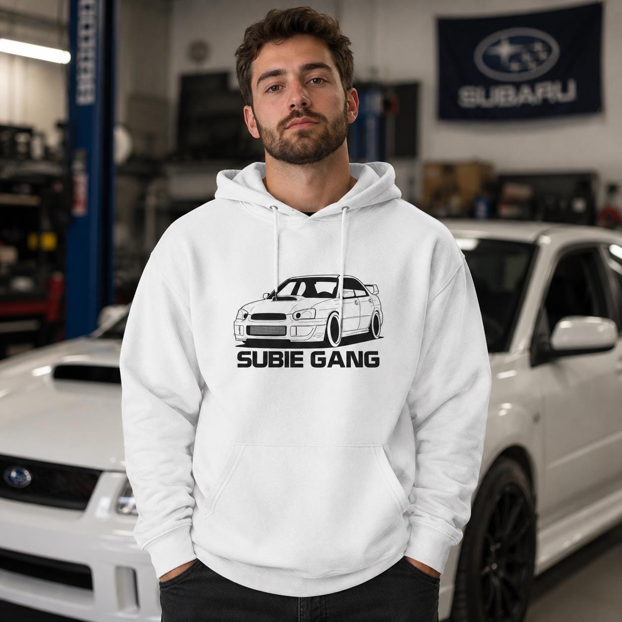 JDM AWD Rally Car hoodie - lifestyle photo