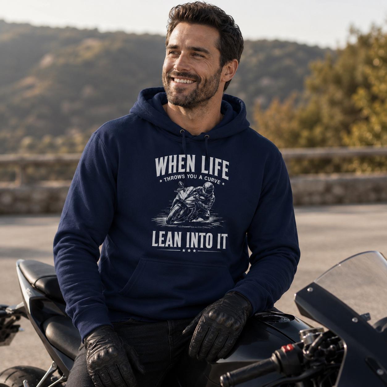 When Life Throws You a Curve Lean Into It hoodie - lifestyle photo