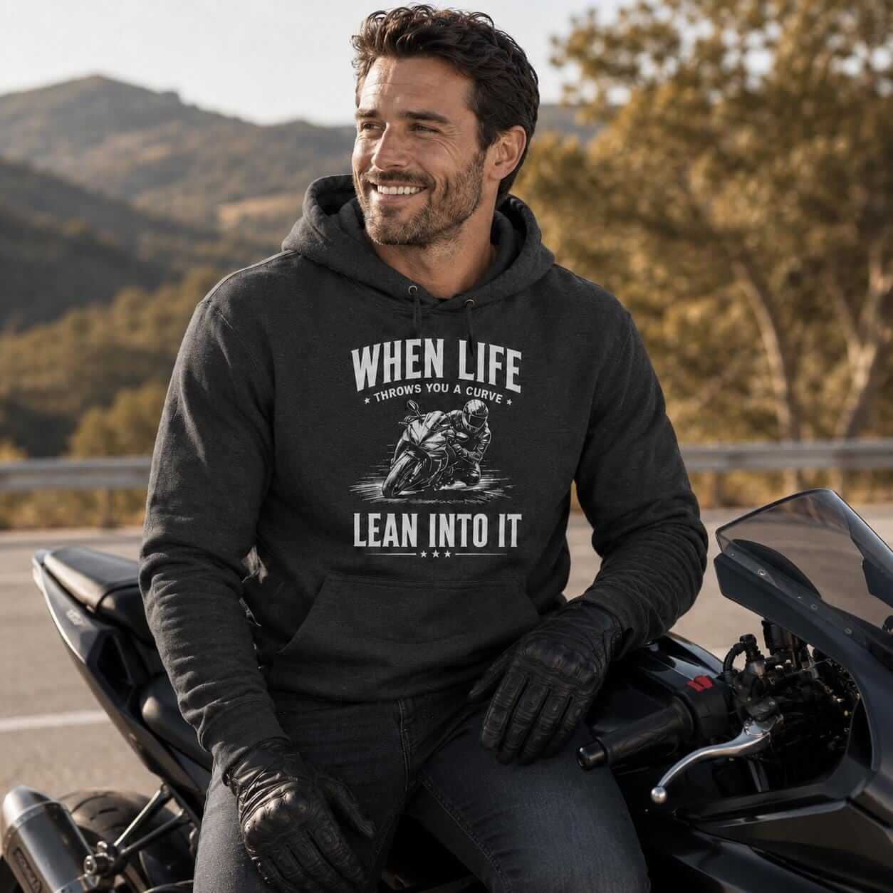 When Life Throws You a Curve Lean Into It hoodie - lifestyle photo