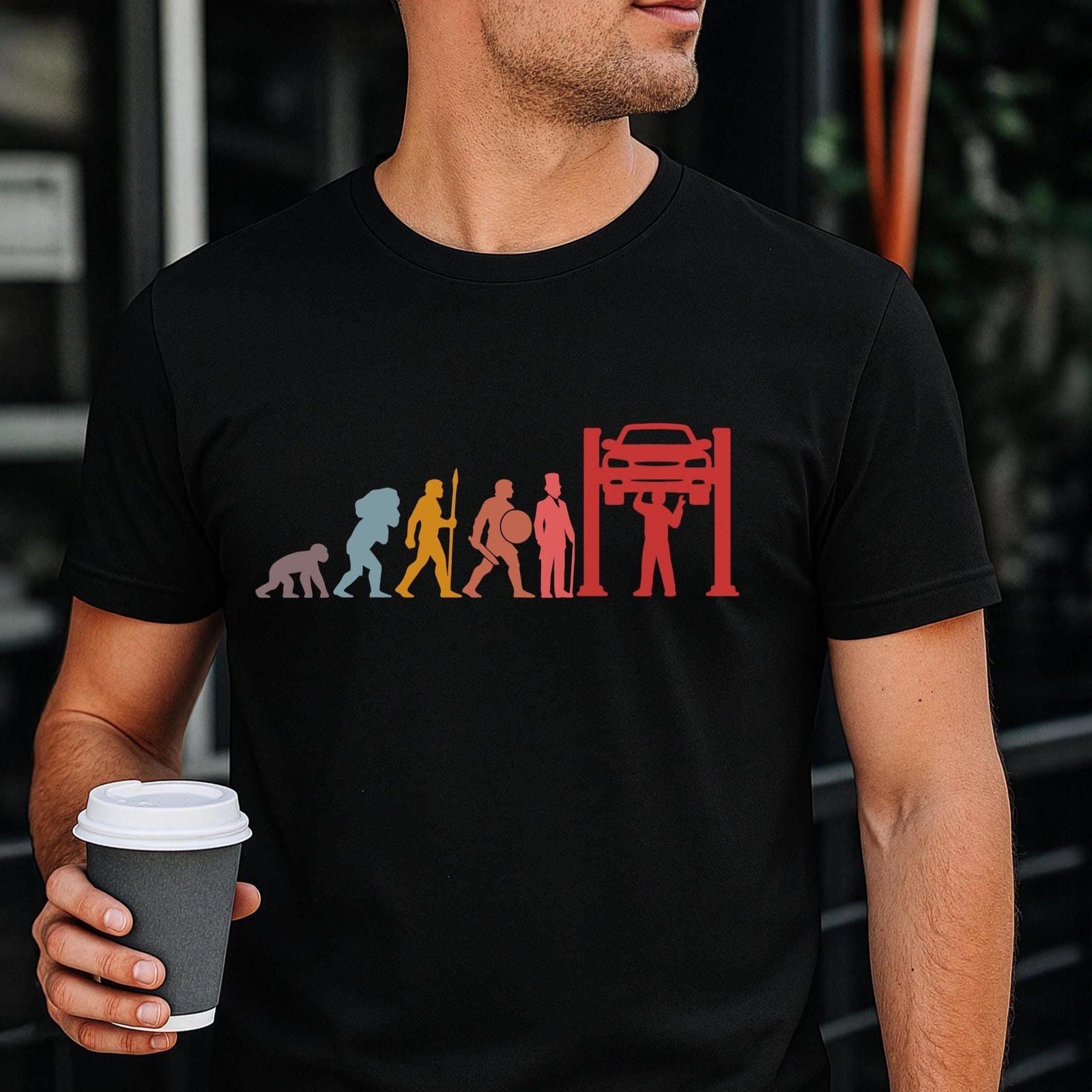 Evolution of a Mechanic Funny T-Shirt - lifestyle photo