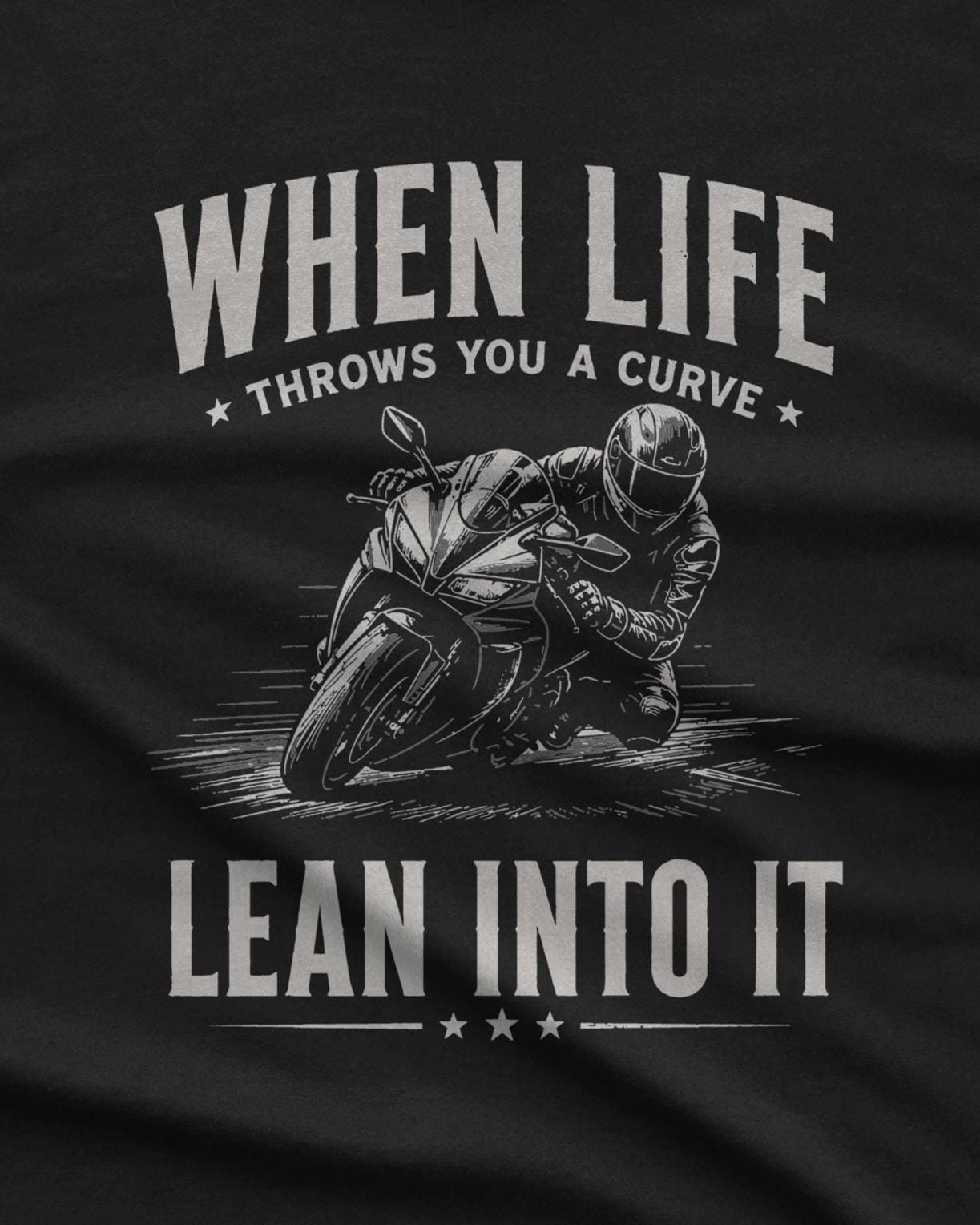When Life Throws You a Curve Lean Into It hoodie - print close-up