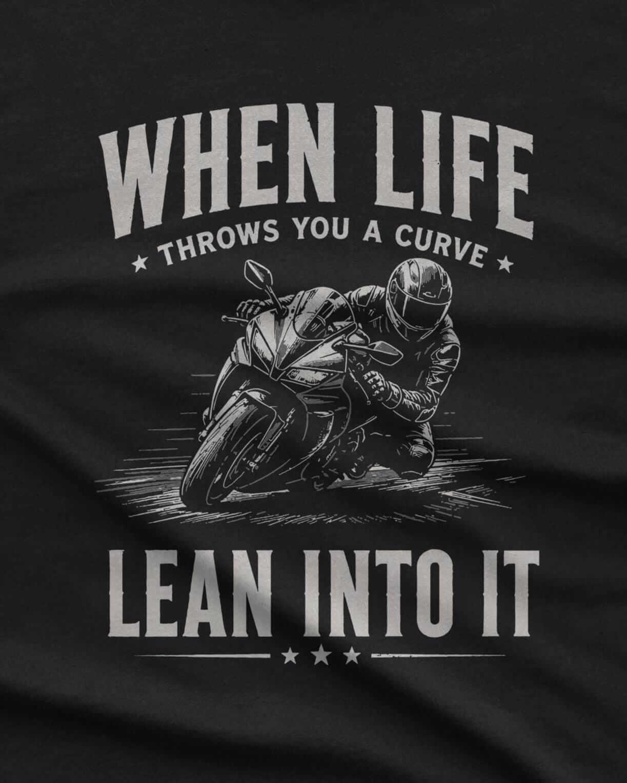 When Life Throws You a Curve Lean Into It hoodie - print close-up