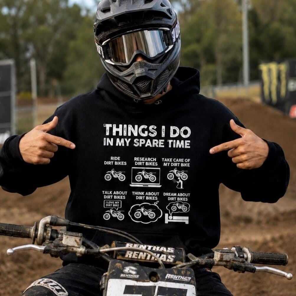 Things I Do In My Spare Time Dirt Bike hoodie - lifestyle photo