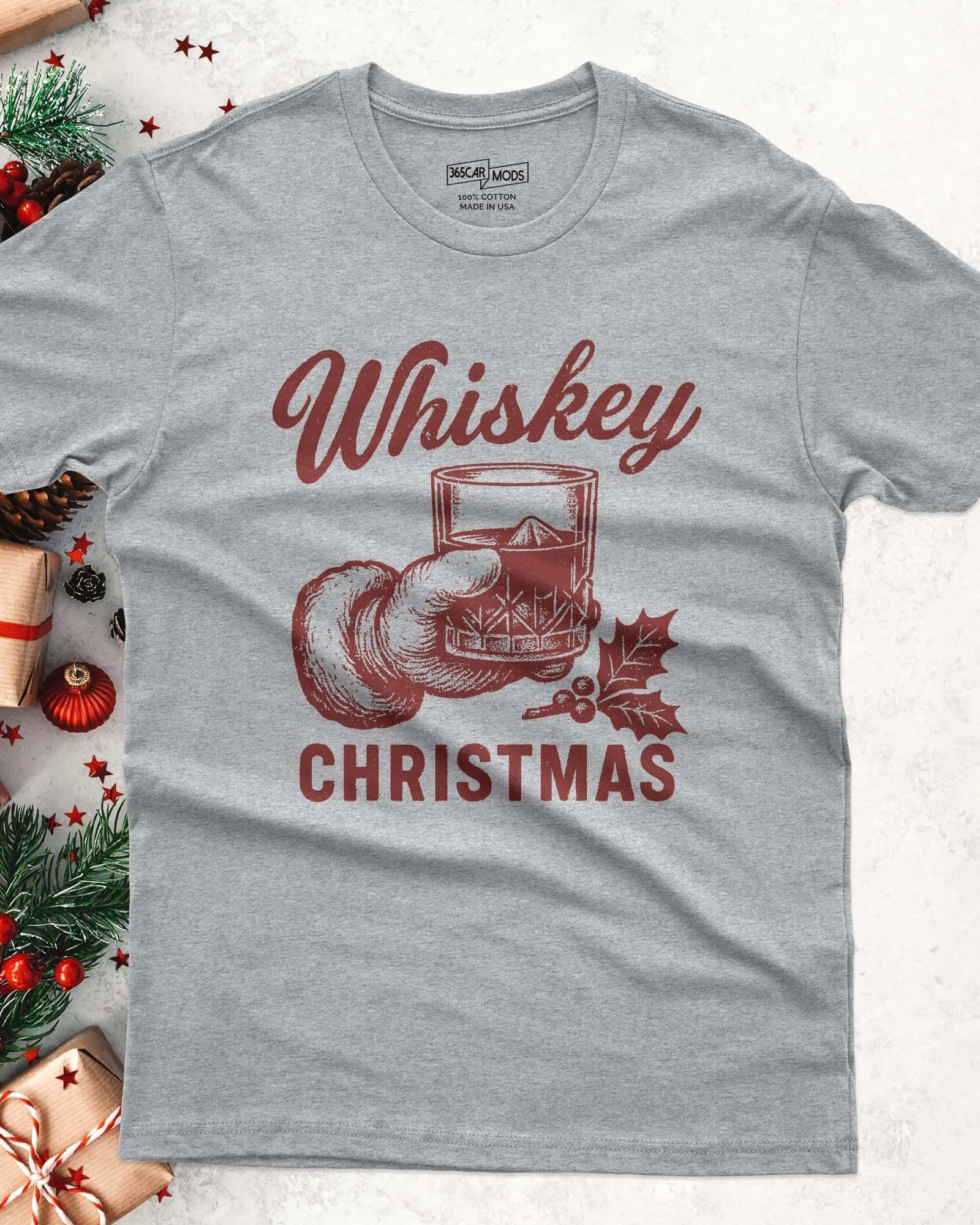 Whiskey Christmas Santa T-Shirt - lifestyle photo