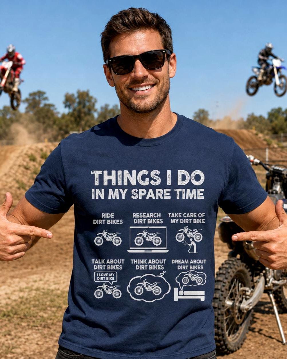 Things I Do in My Spare Time Dirt Bike T-Shirt - lifestyle photo
