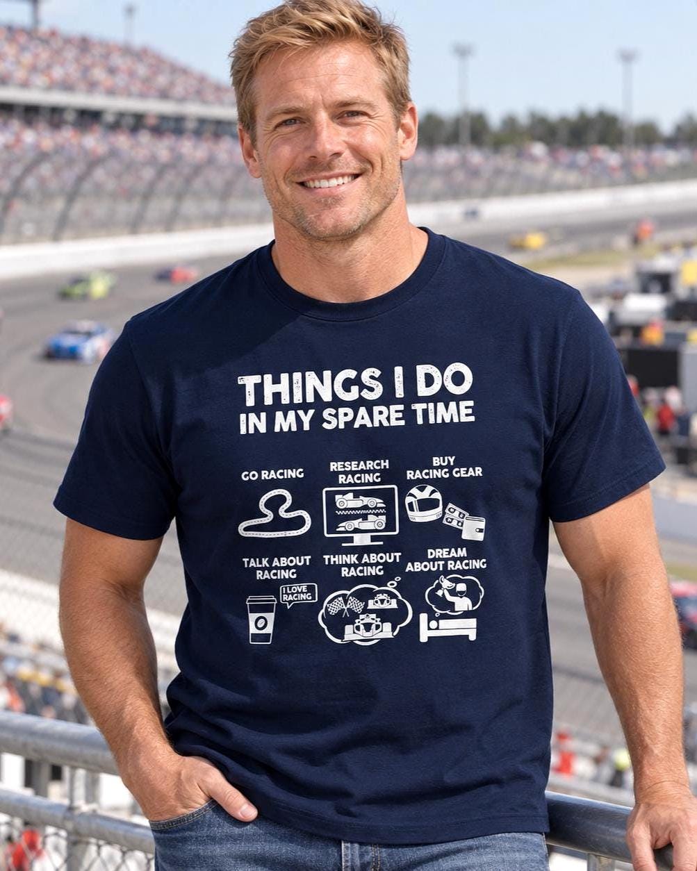 Things I Do in My Spare Time Racing T-Shirt - lifestyle photo