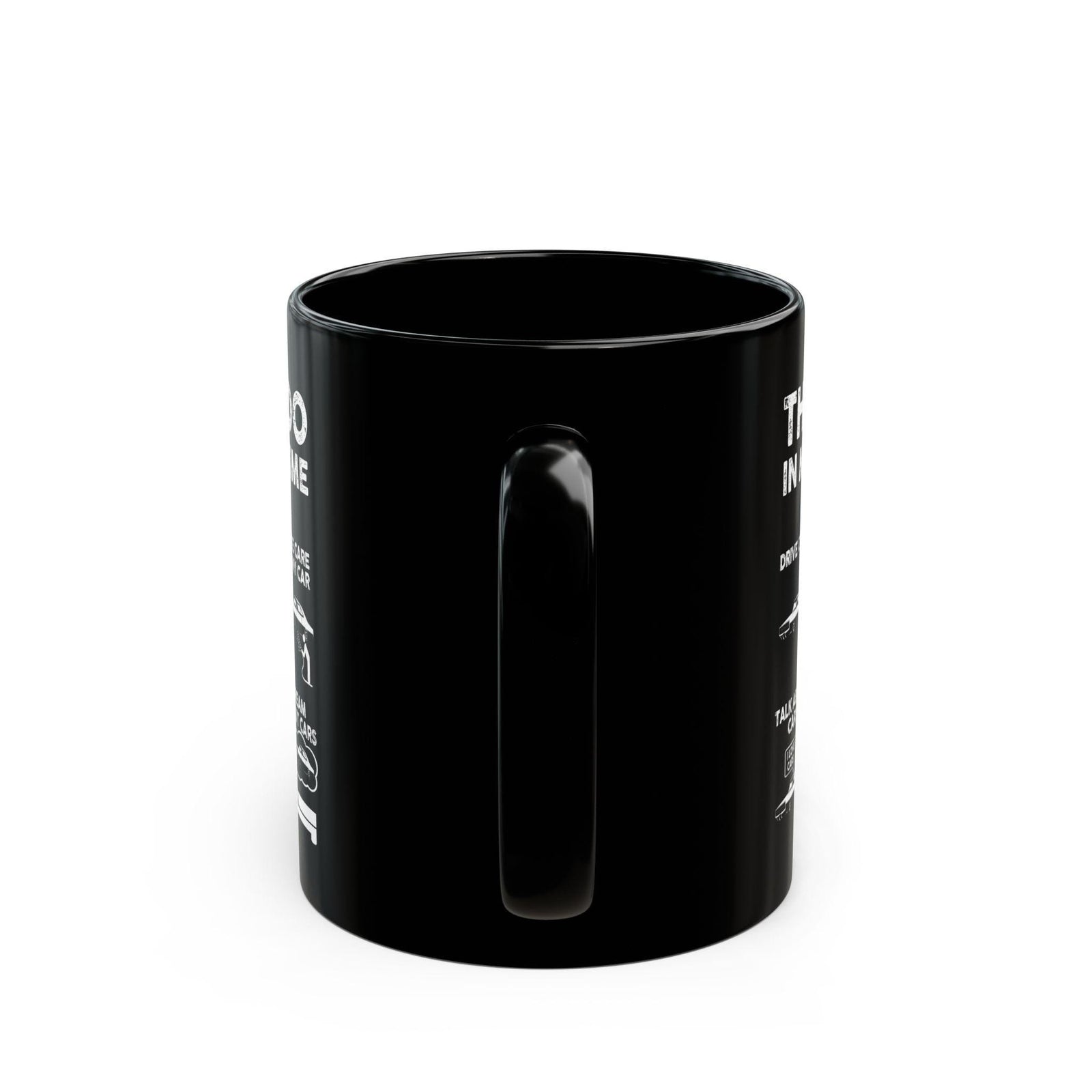 Things I Do in My Spare Time Late 60s Muscle Coupe Mug - 15oz black coffee mug, handle facing front
