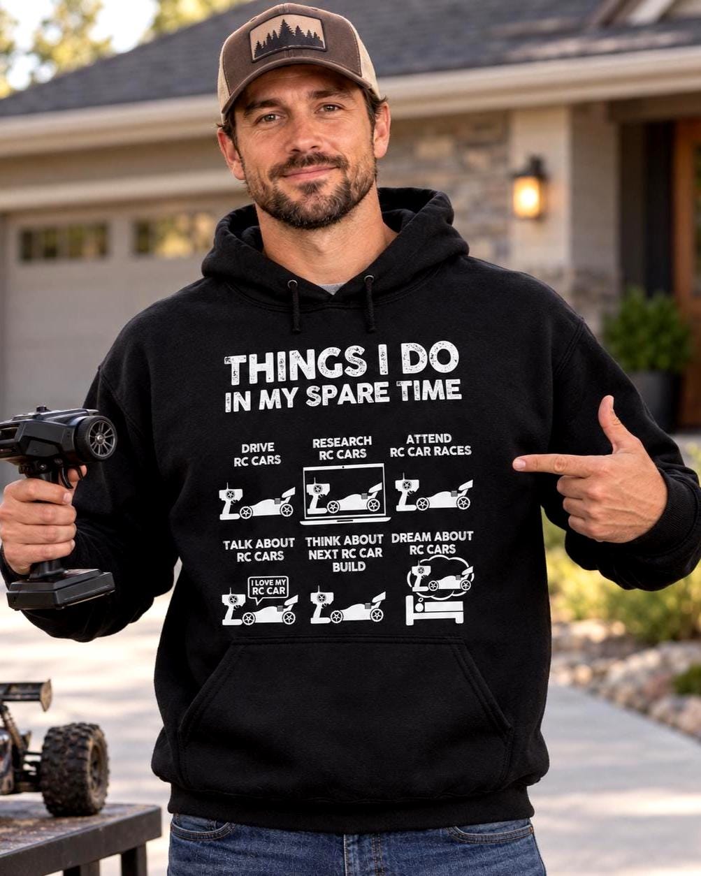 Things I Do In My Spare Time RC Cars hoodie - lifestyle photo