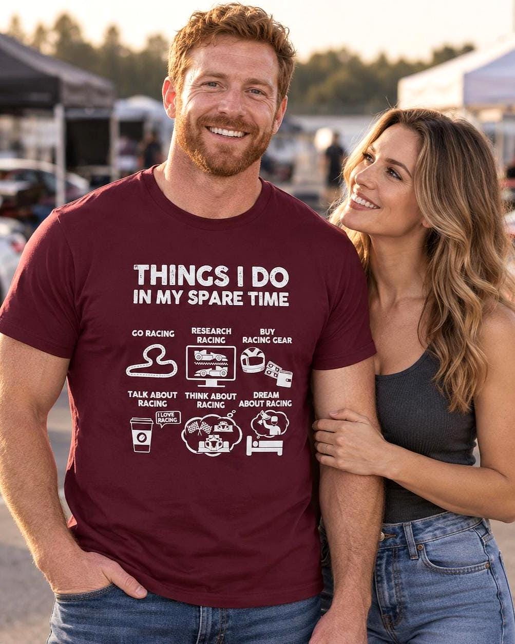 Things I Do in My Spare Time Racing T-Shirt - lifestyle photo