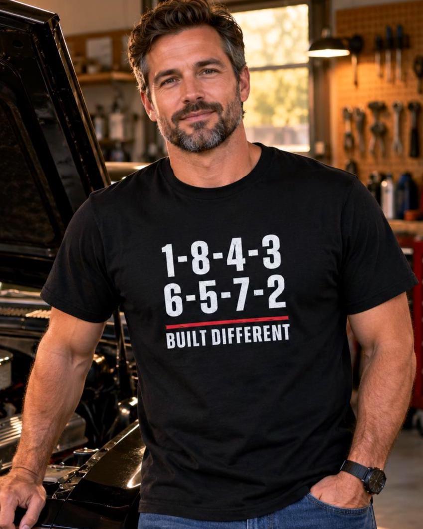 Built Different V8 Firing Order Graphic T-Shirt - lifestyle photo