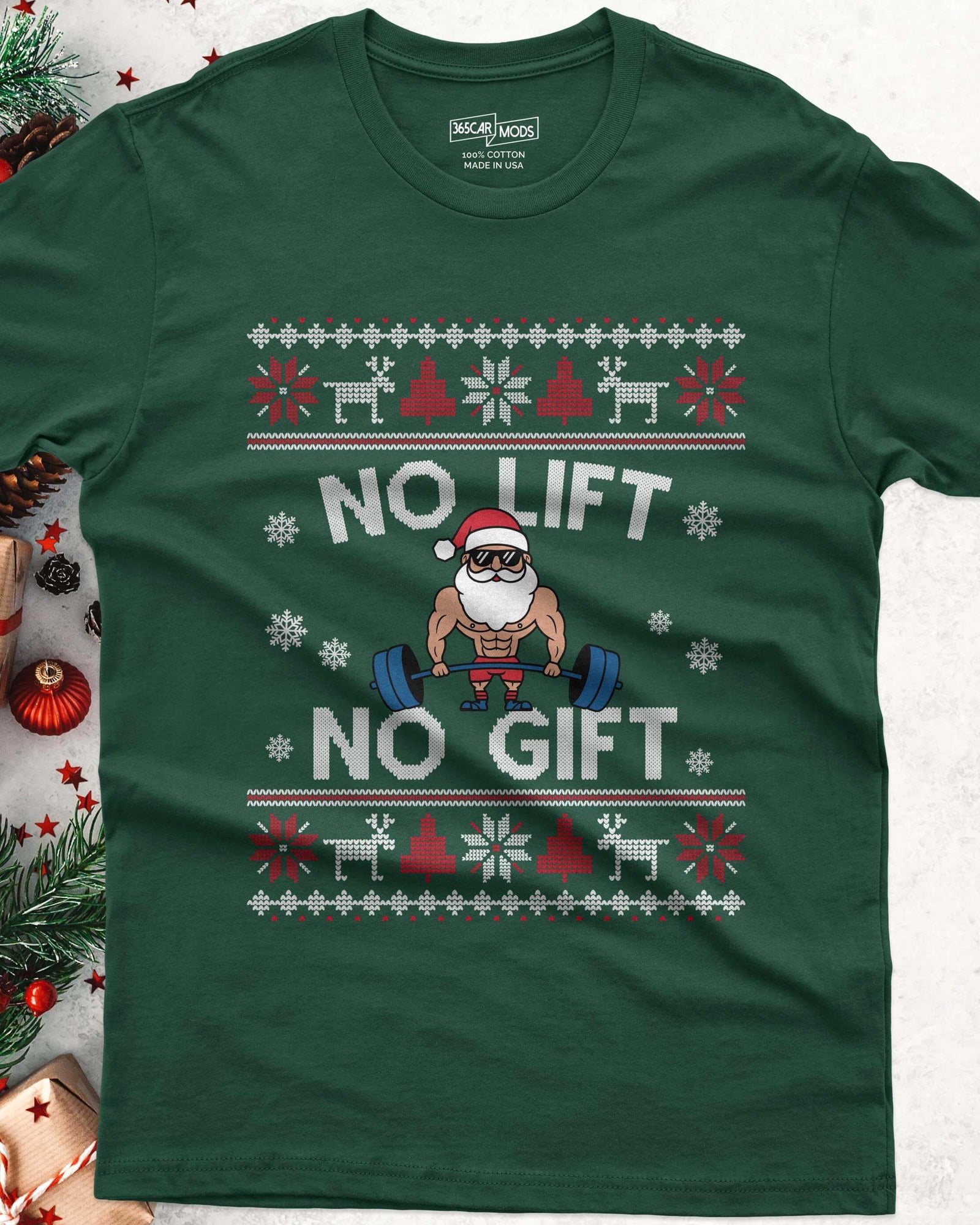 No Lift No Gift Christmas T-Shirt - lifestyle photo