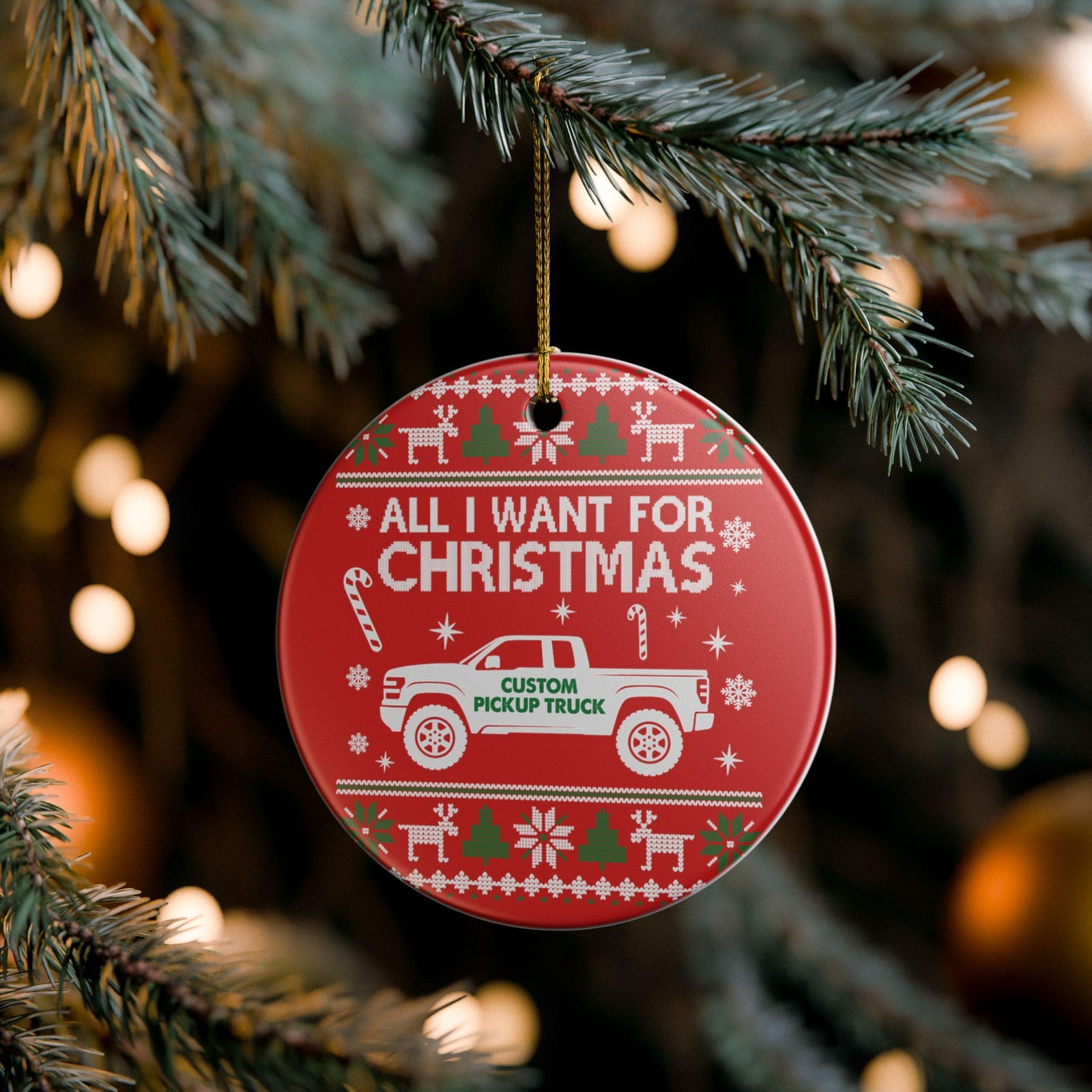 All I Want For Christmas truck ornament, personalized pickup silhouette photo 10