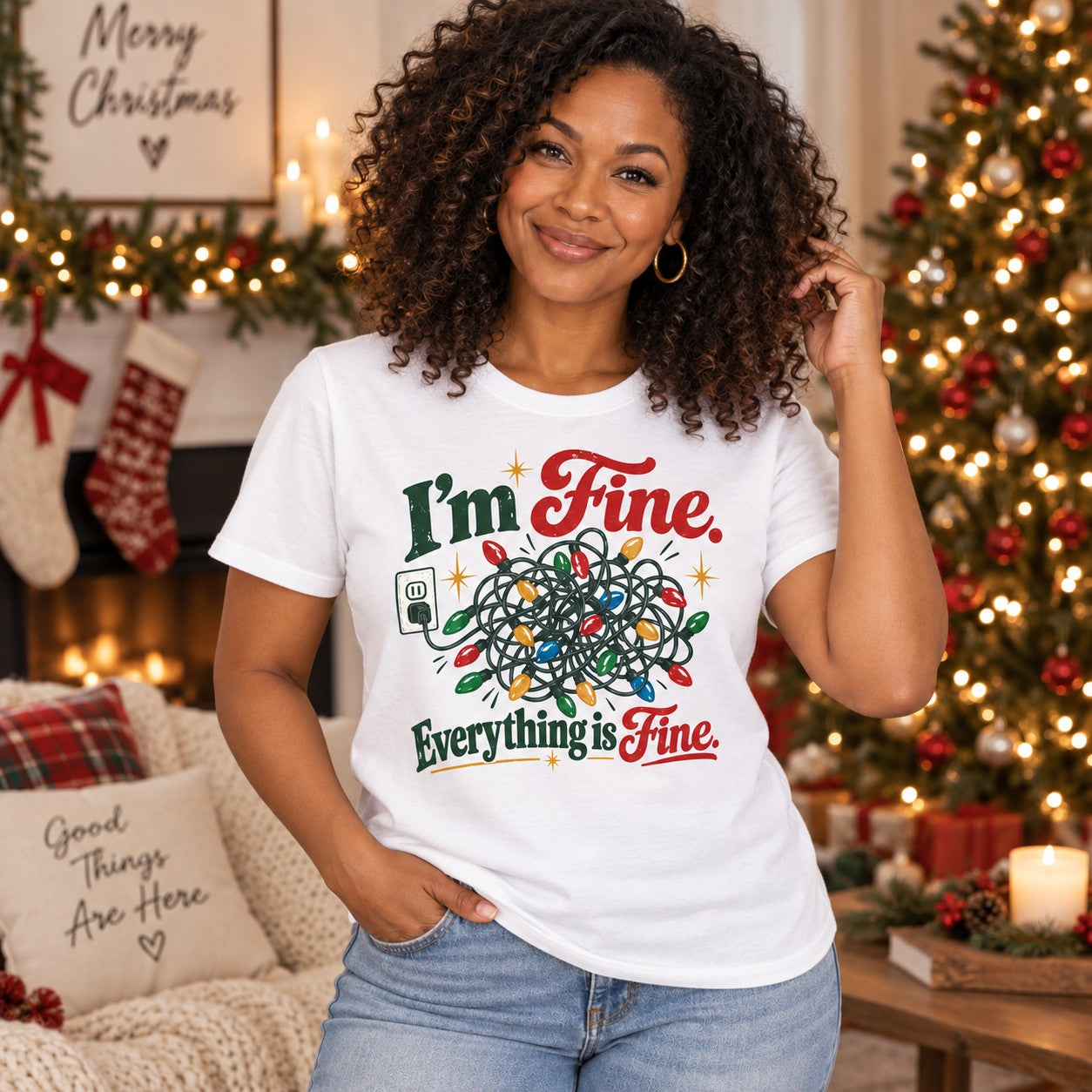 I'm Fine Everything Is Fine T-Shirt - lifestyle photo