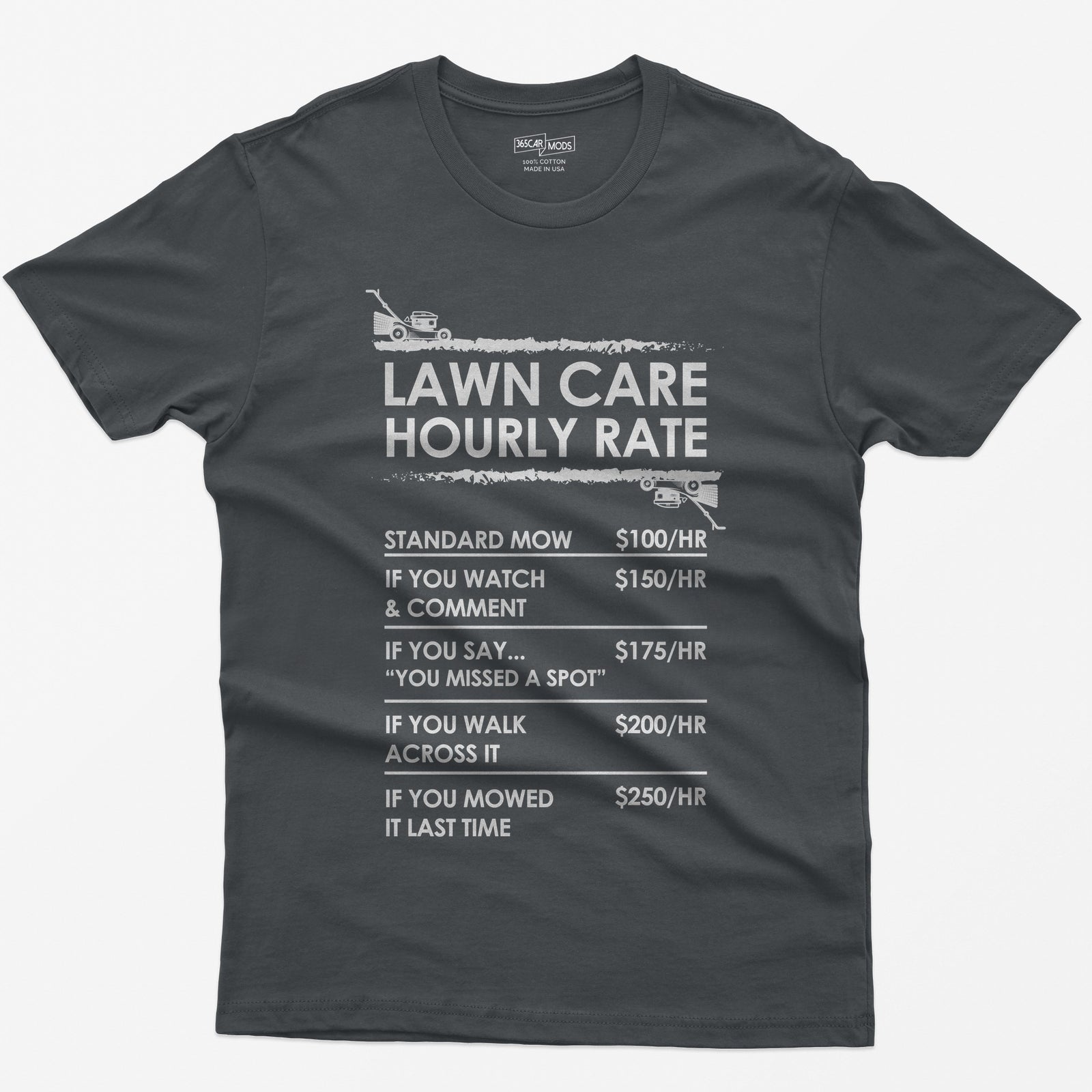 Lawn Care Hourly Rate Shirt - Charcoal