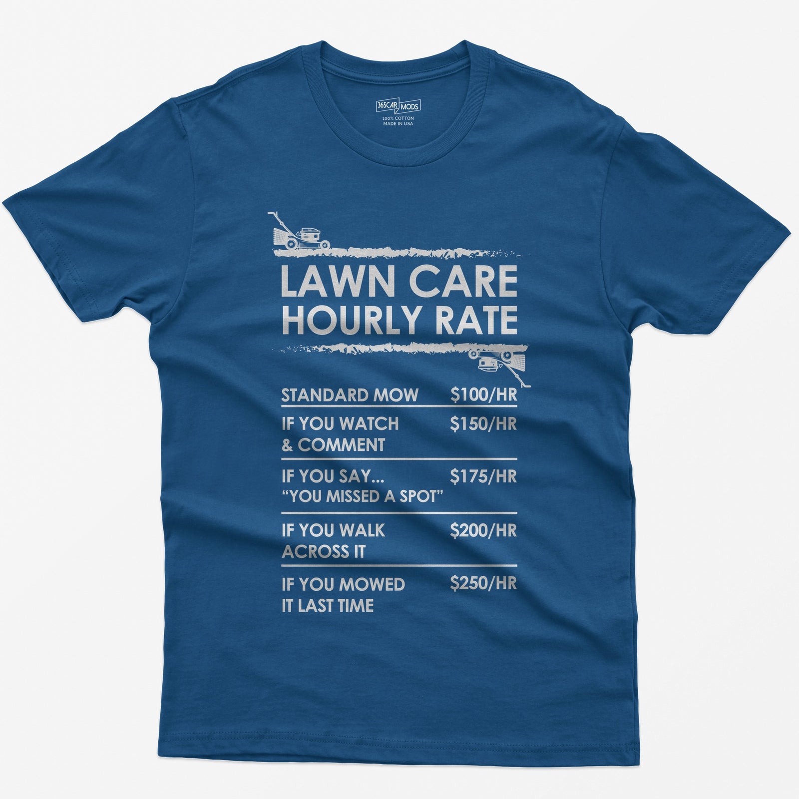 Lawn Care Hourly Rate Shirt - Royal