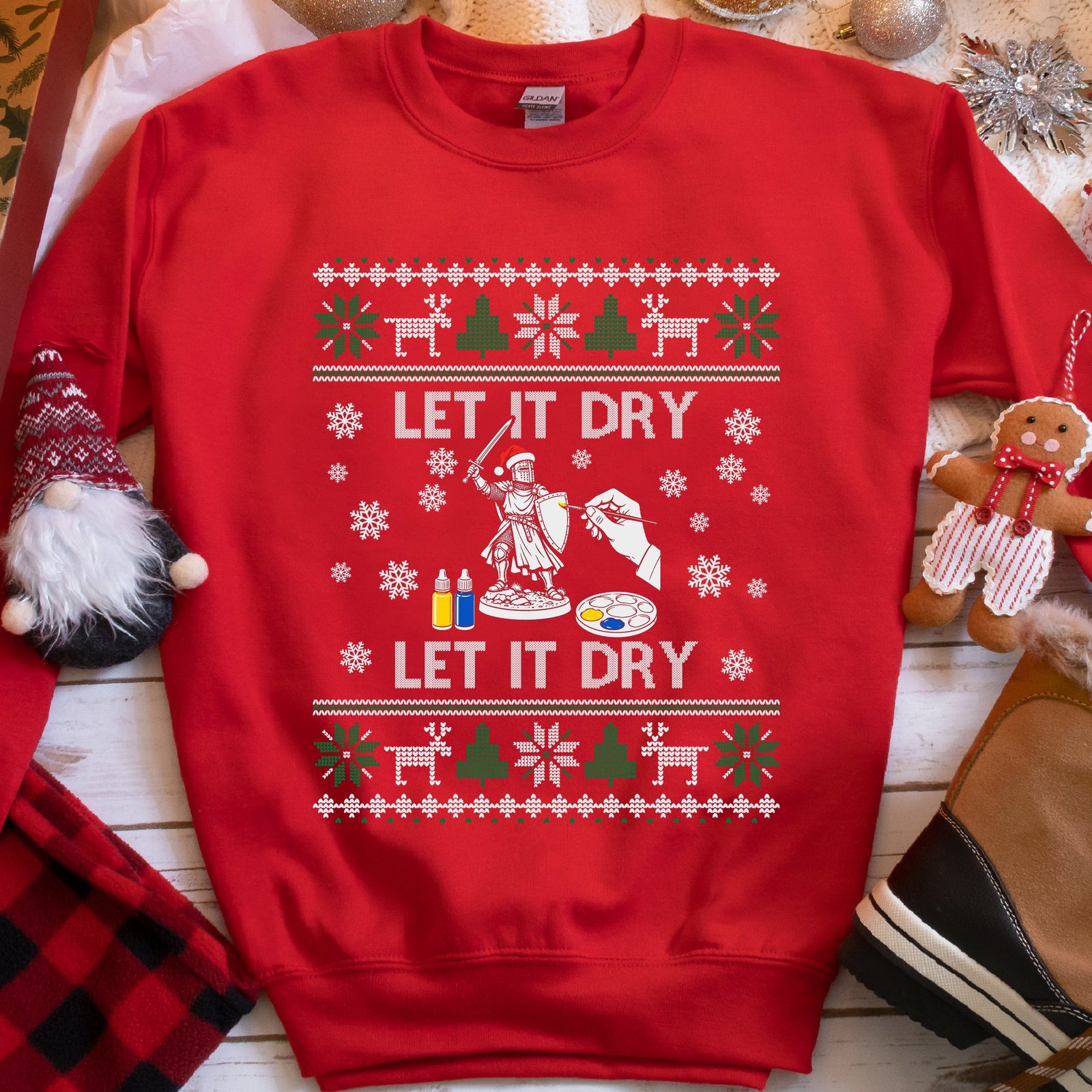 Let It Dry Christmas Sweatshirt in Red