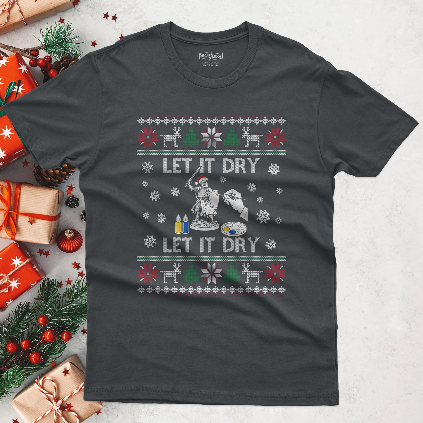 Let It Dry Christmas T-Shirt in Charcoal