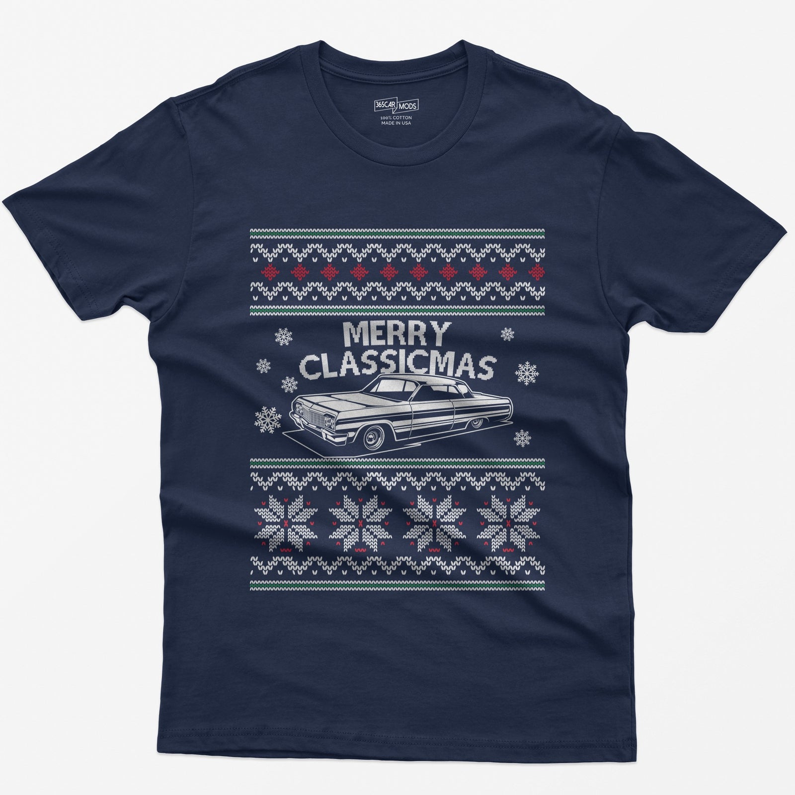 Merry Classicmas Lowrider Christmas T-Shirt - Navy