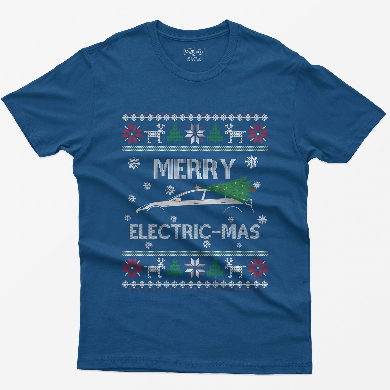 Merry Electric-mas EV Christmas T-Shirt - Royal