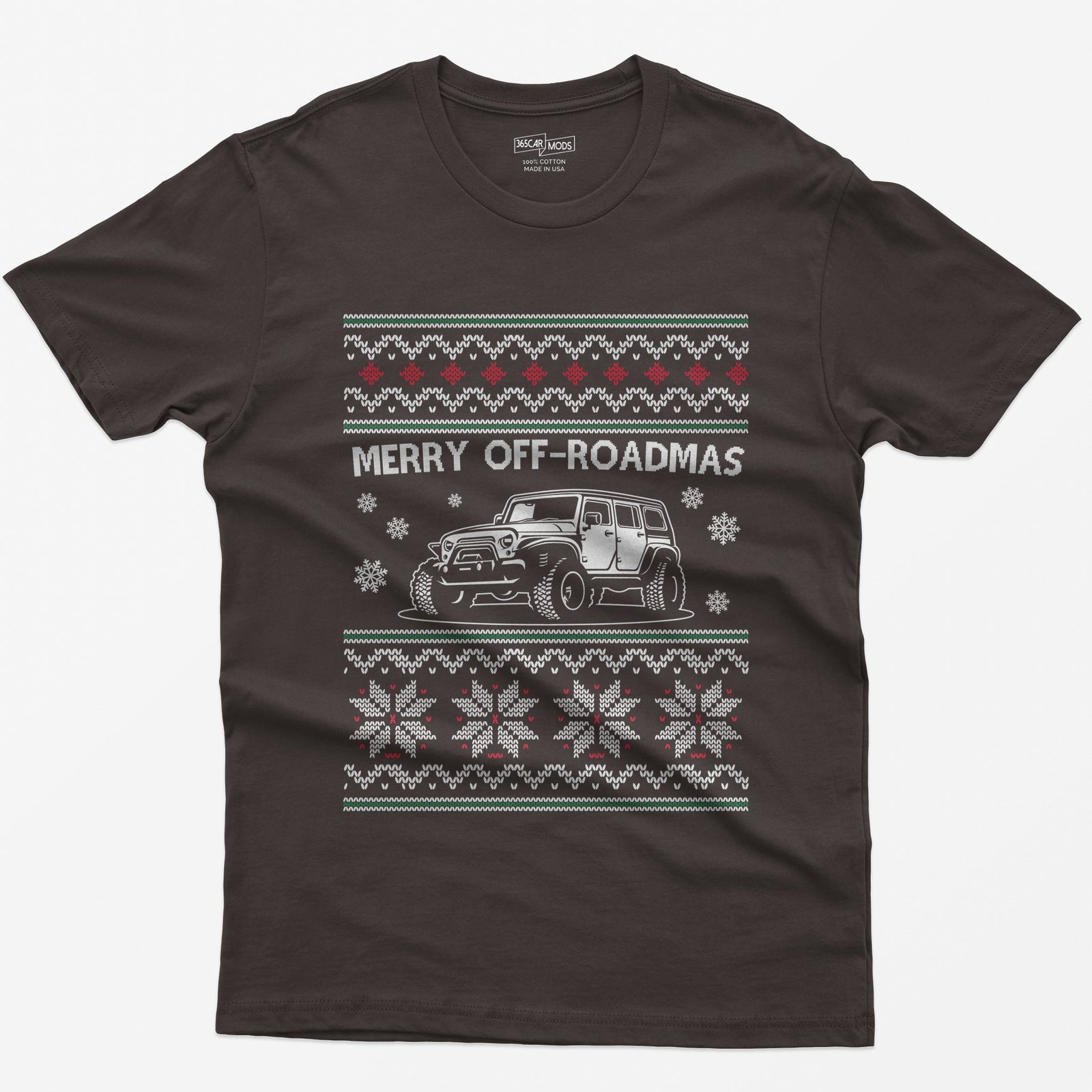 Merry Off-Roadmas T-Shirt - Dark Chocolate