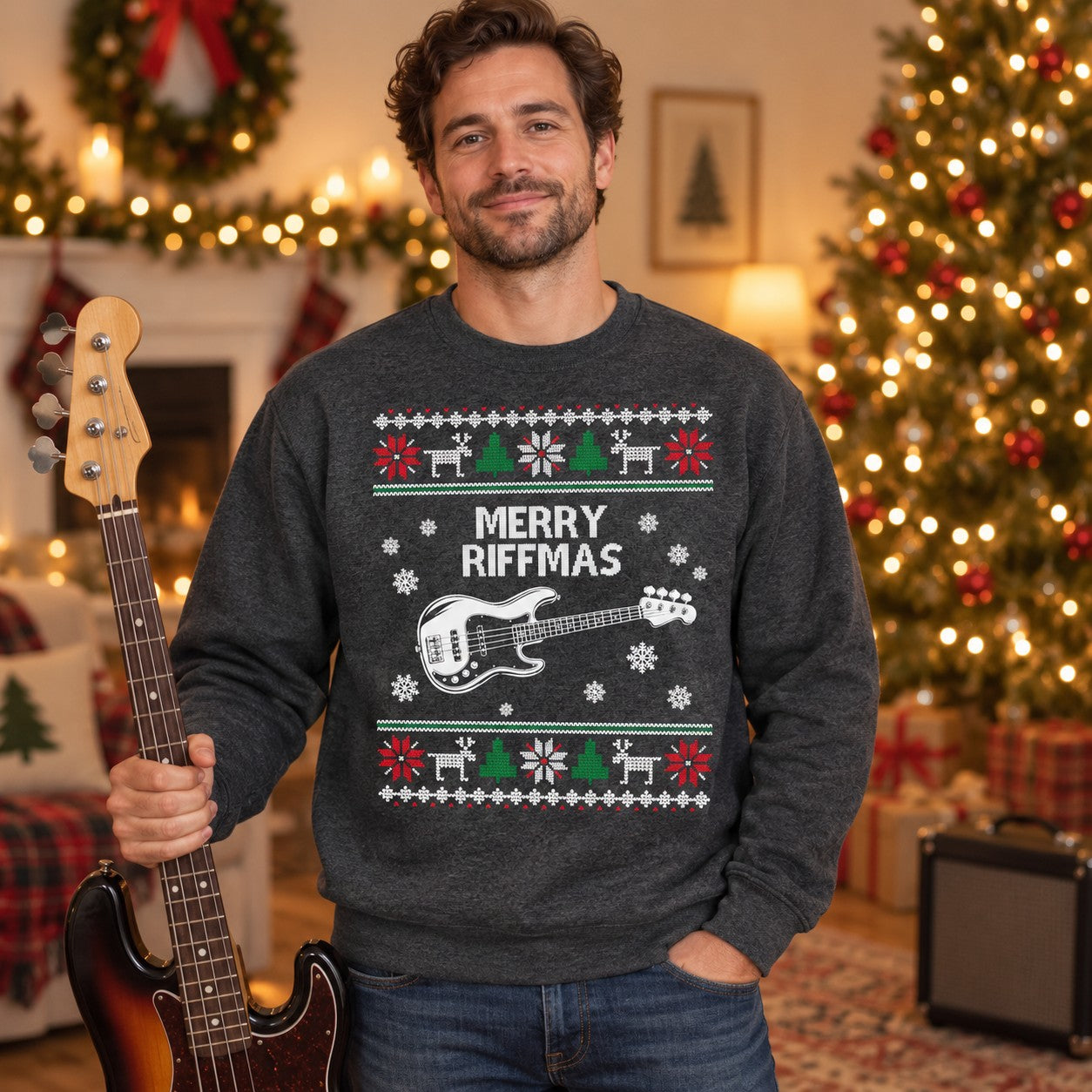 Merry Riffmas Sweatshirt - lifestyle photo