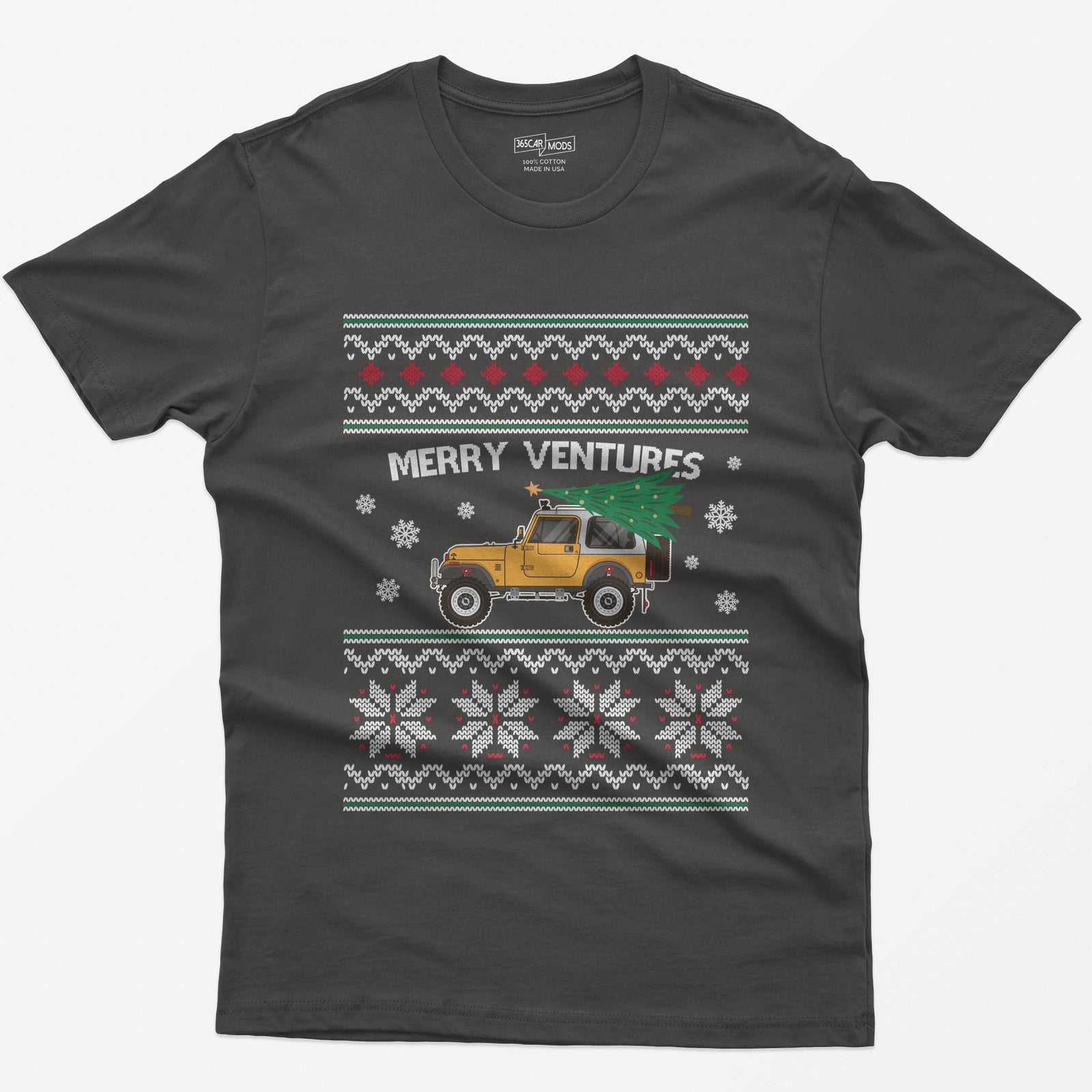 Merry Ventures Classic 4x4 Christmas T-Shirt - Dark Heather