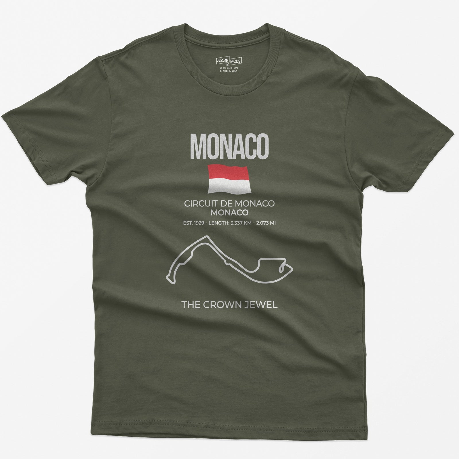 Monaco Race Track T-Shirt - Military Green
