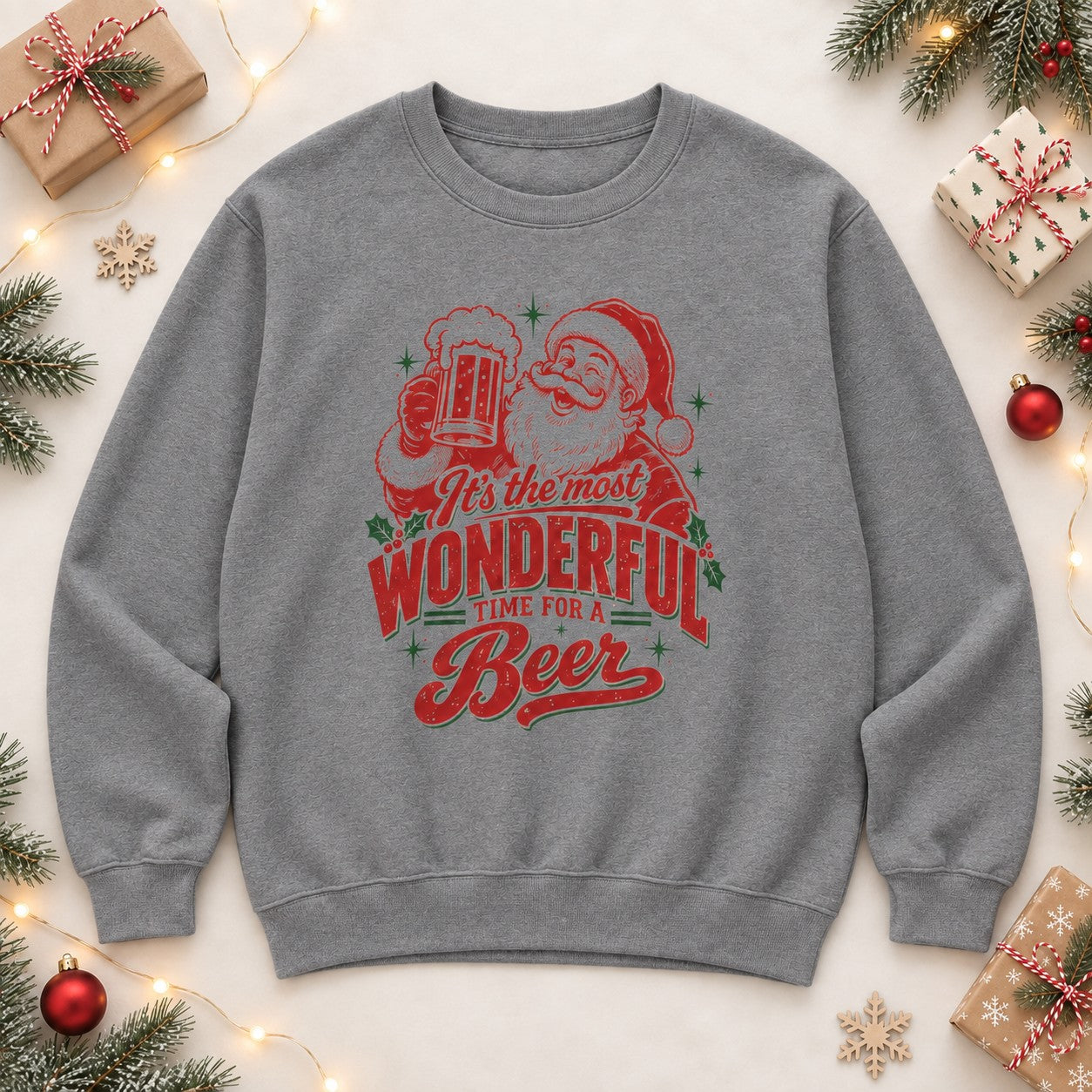 Most Wonderful Time for a Beer Sweatshirt - Graphite Heather