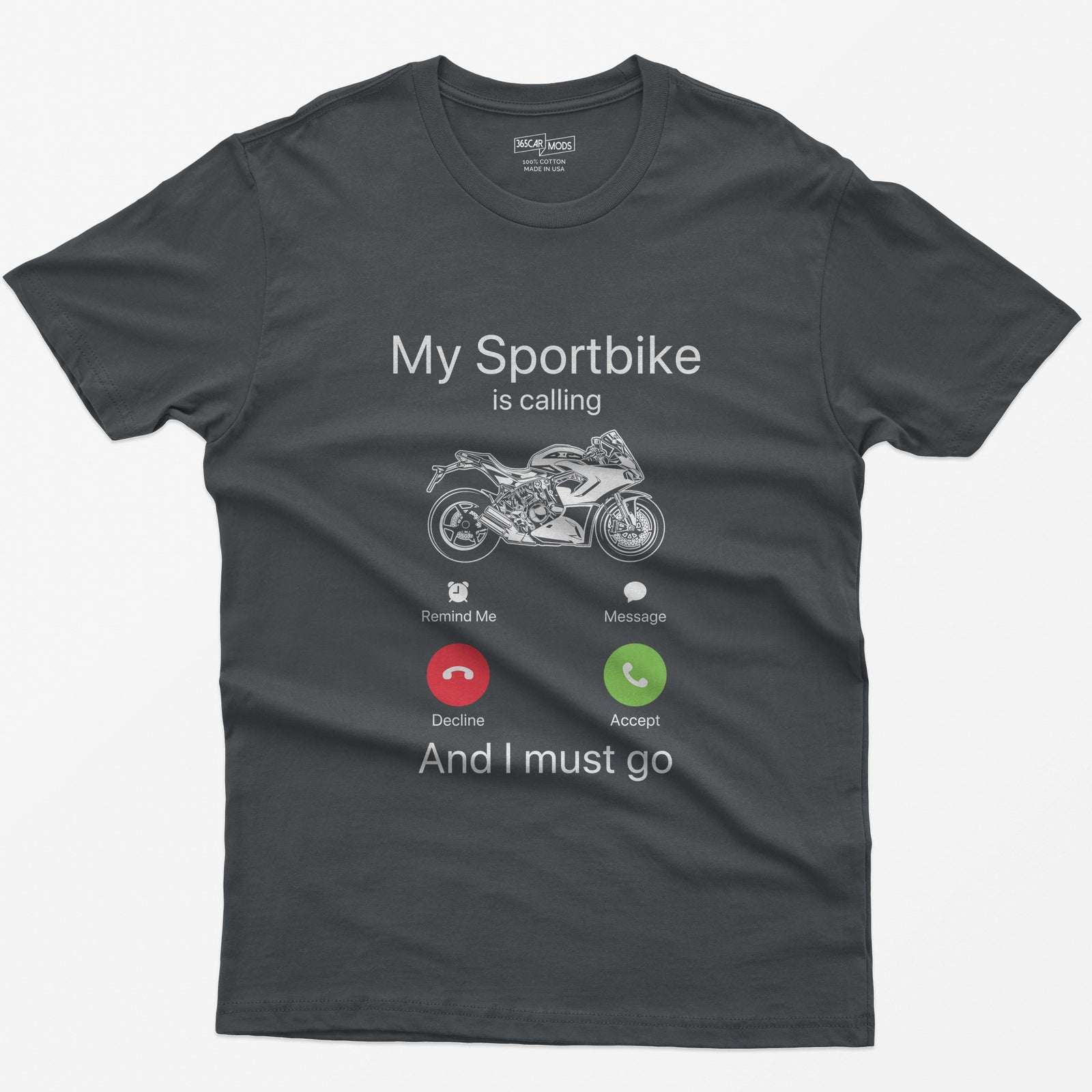 My Sportbike is Calling T-Shirt - Charcoal