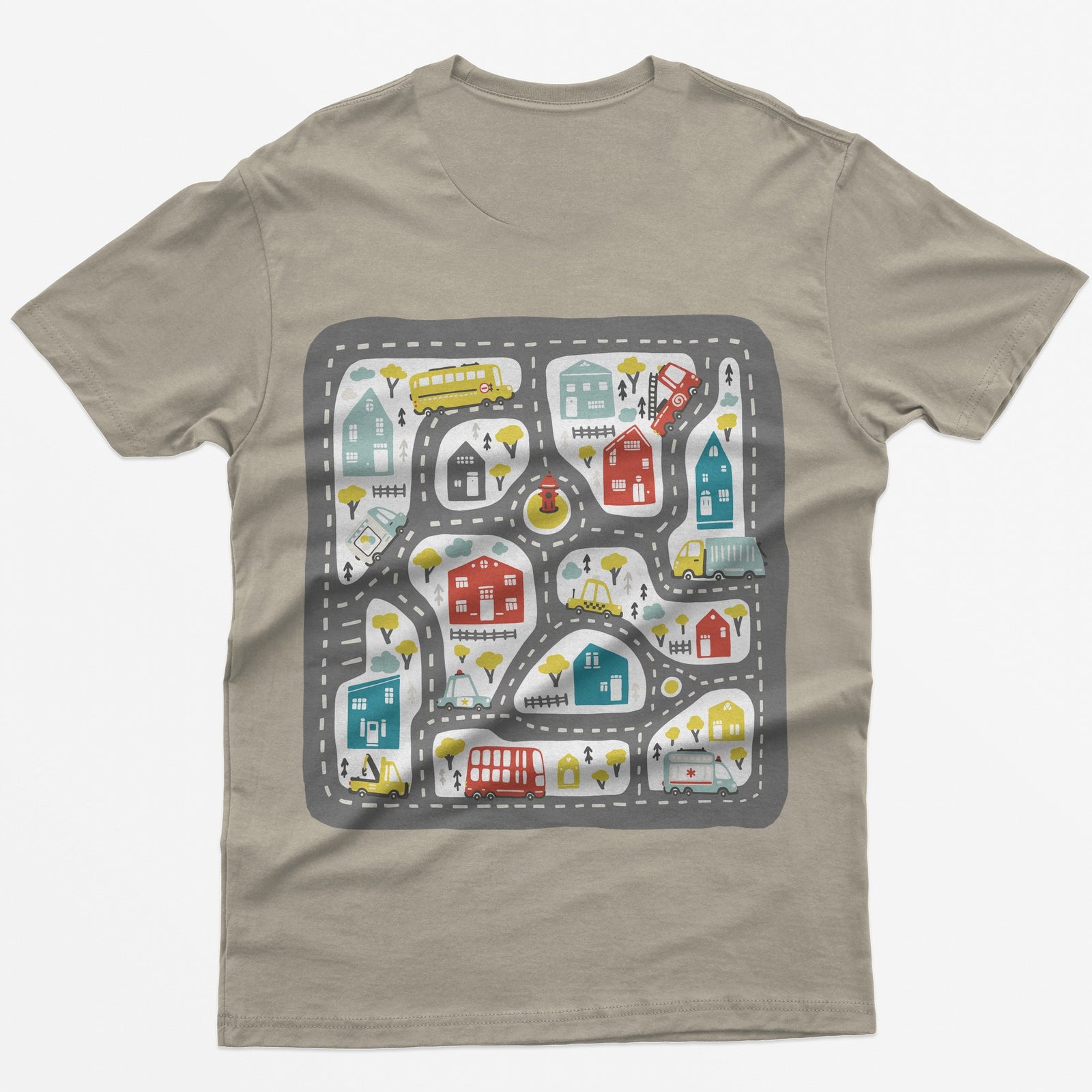 Play Cars on Dad's Back T-Shirt - Sand back print