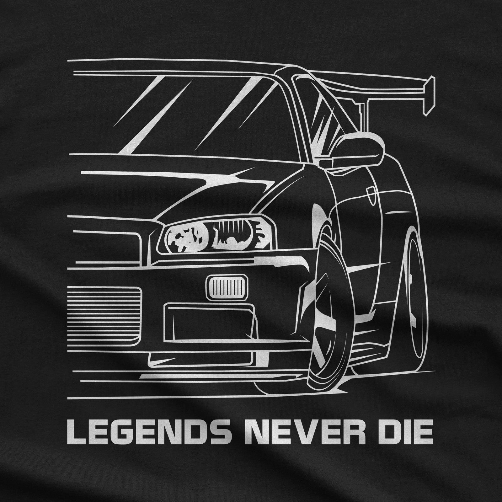R34 JDM Legend T-Shirt design close-up